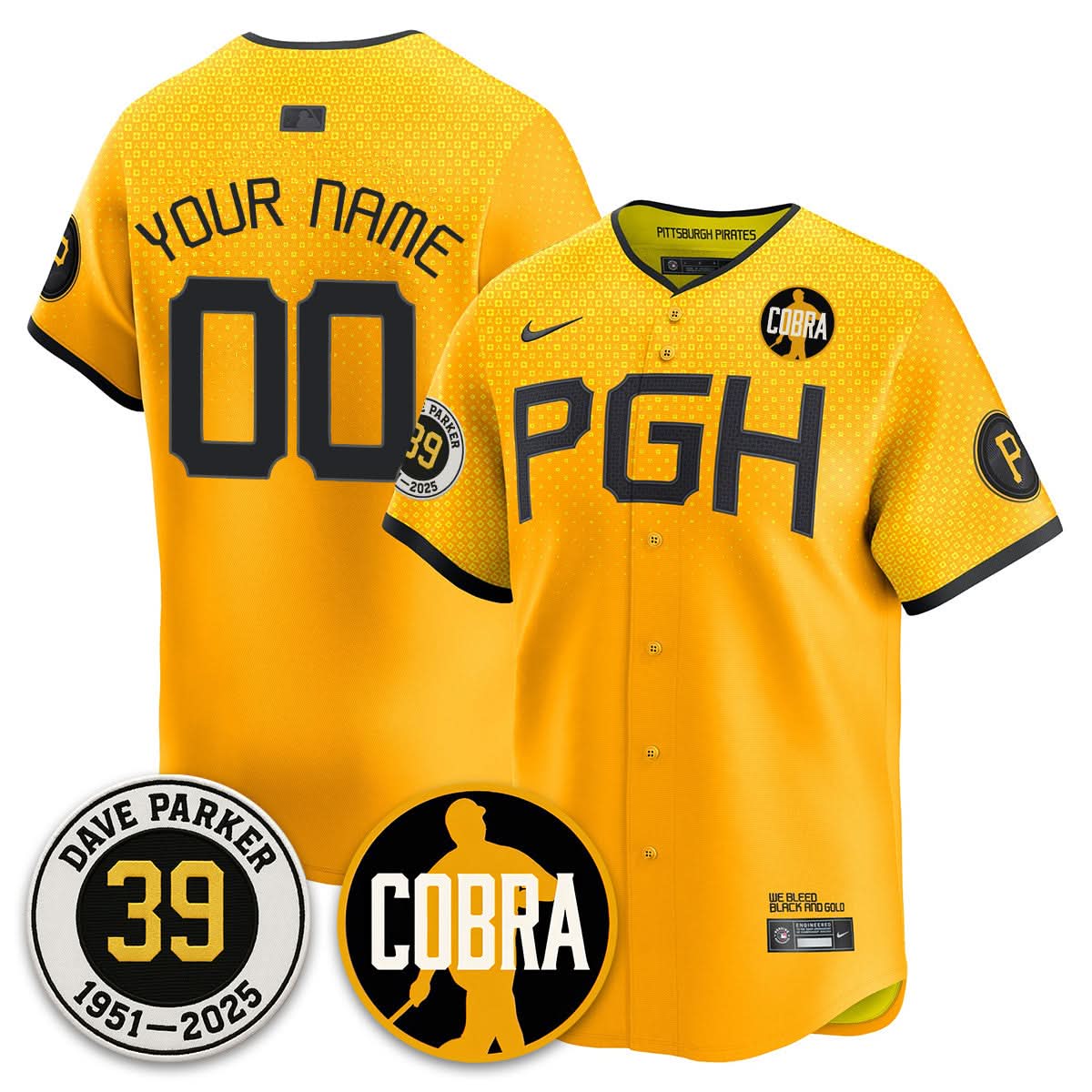 Custom Pittsburgh Pirates Memories Dave Parker Jersey- ���COBRA��� Patch - All Stitched
