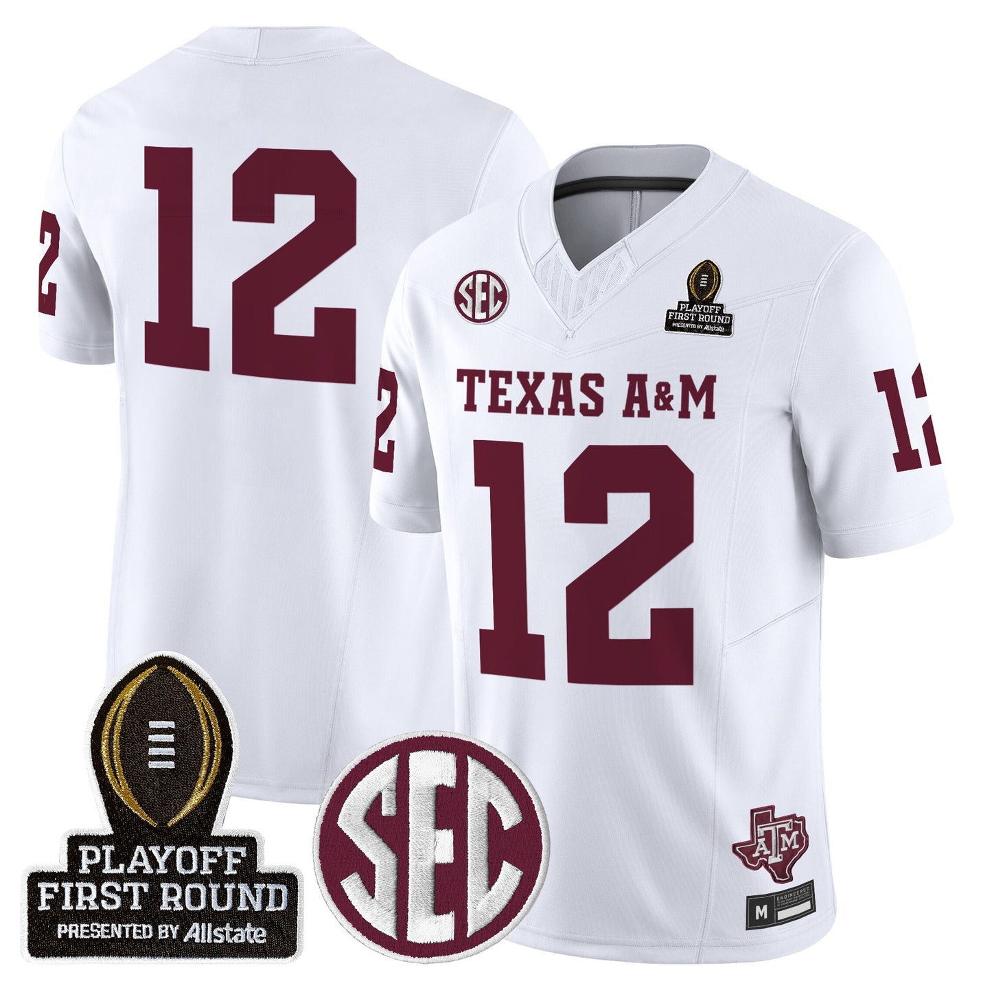 Men's Texas A&M Aggies 2025 Playoff First Round Vapor Limited Jersey - All Stitched