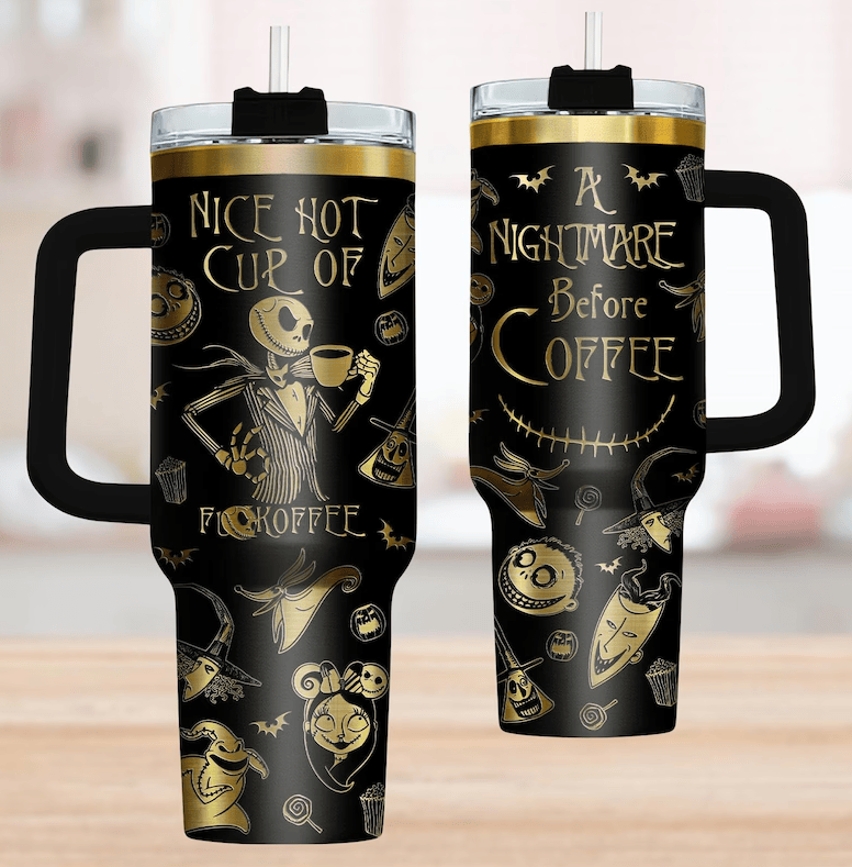 Nightmare Before Coffee Engraved Tumbler 40oz
