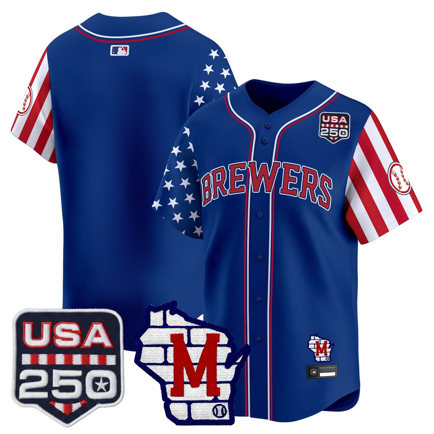 Milwaukee Brewers "America250 Edition" Vapor Premier Limited Jersey - All Stitched