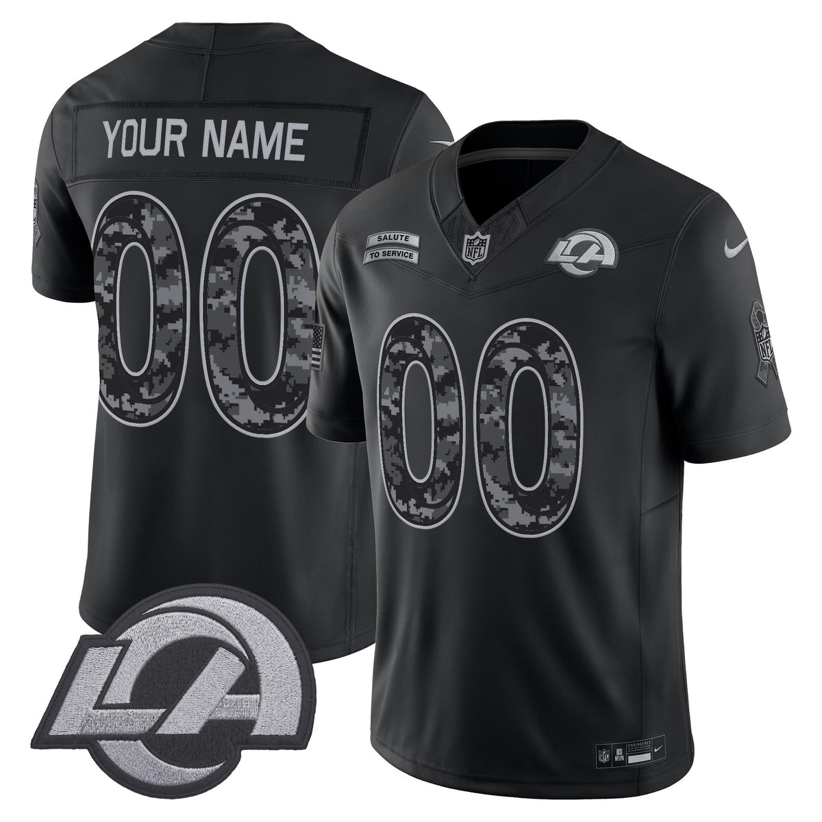 Los Angeles Rams 2026 Salute to Service Vapor Limited Custom Jersey - Stitched