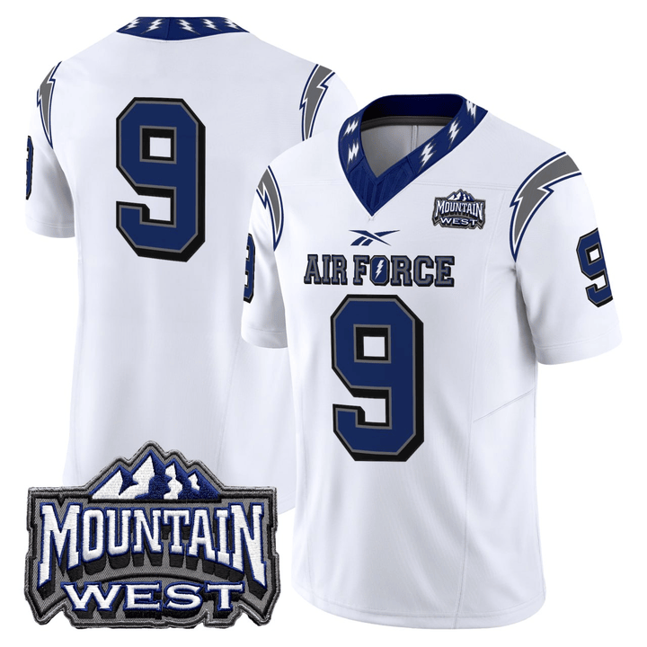 #9 Air Force Falcons White Jersey - Stitched