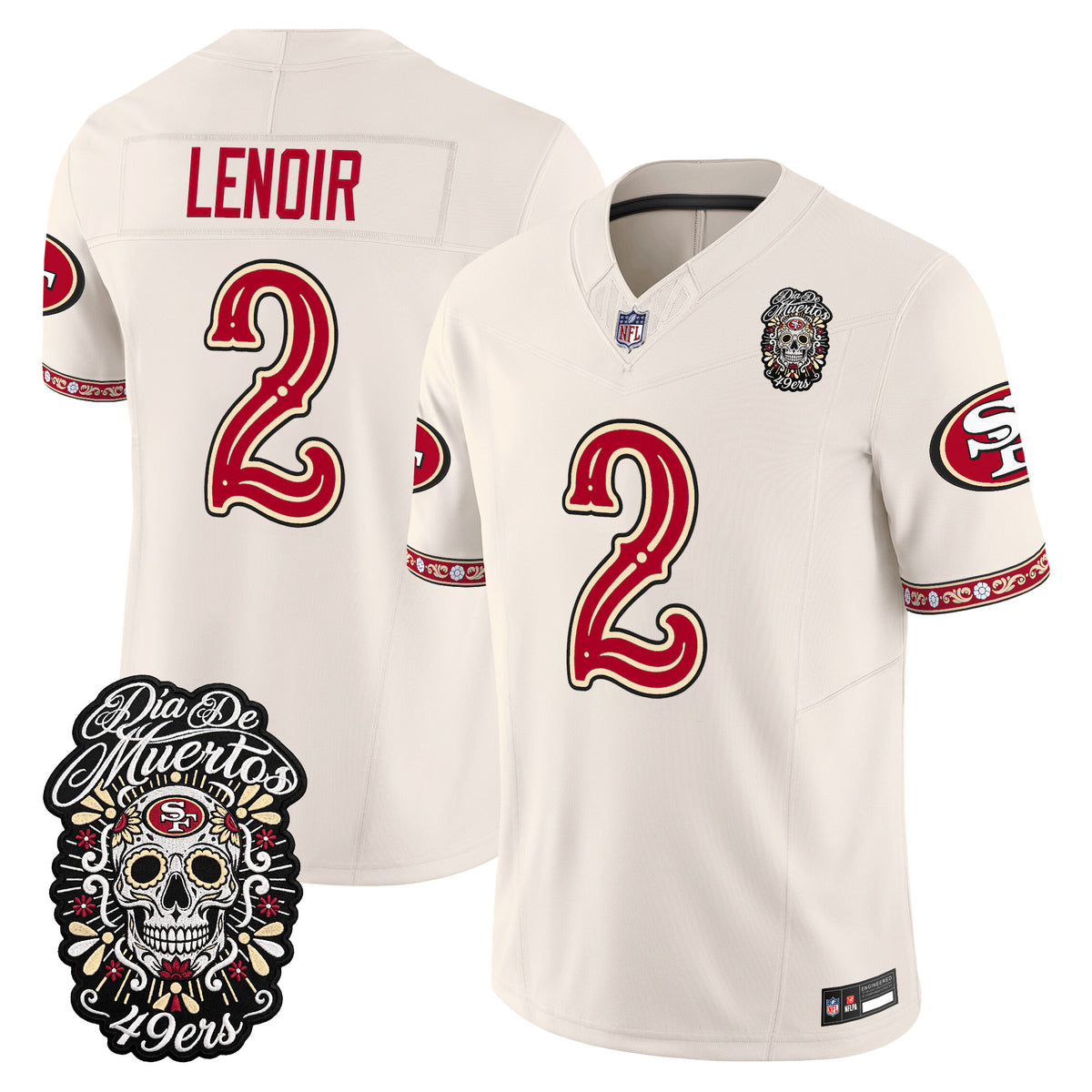 San Francisco 49ers Día de los Muertos Vapor Limited Jersey - Stitched