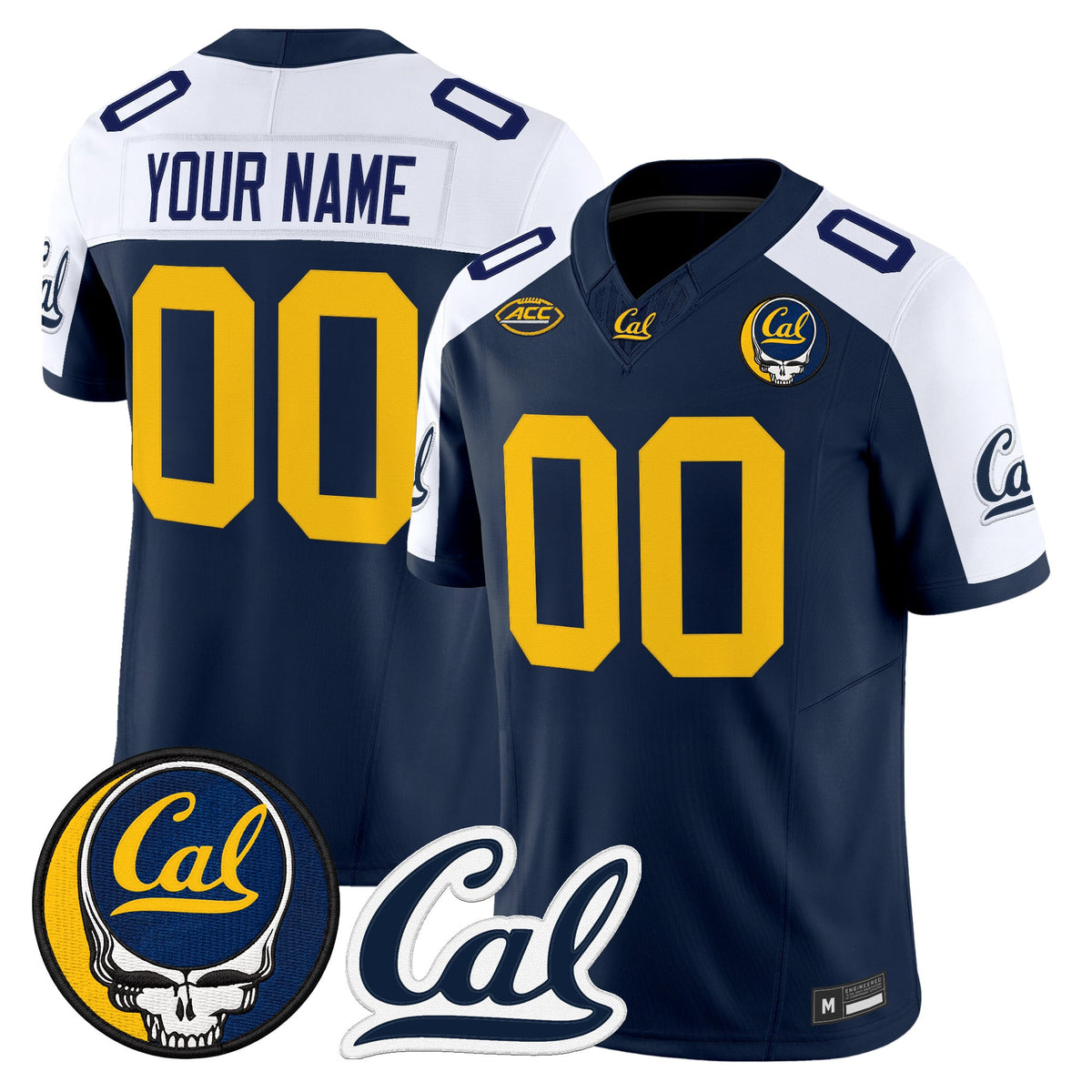 California Golden Bears x Grateful Dead Vapor Limited Custom Jersey - Stitched