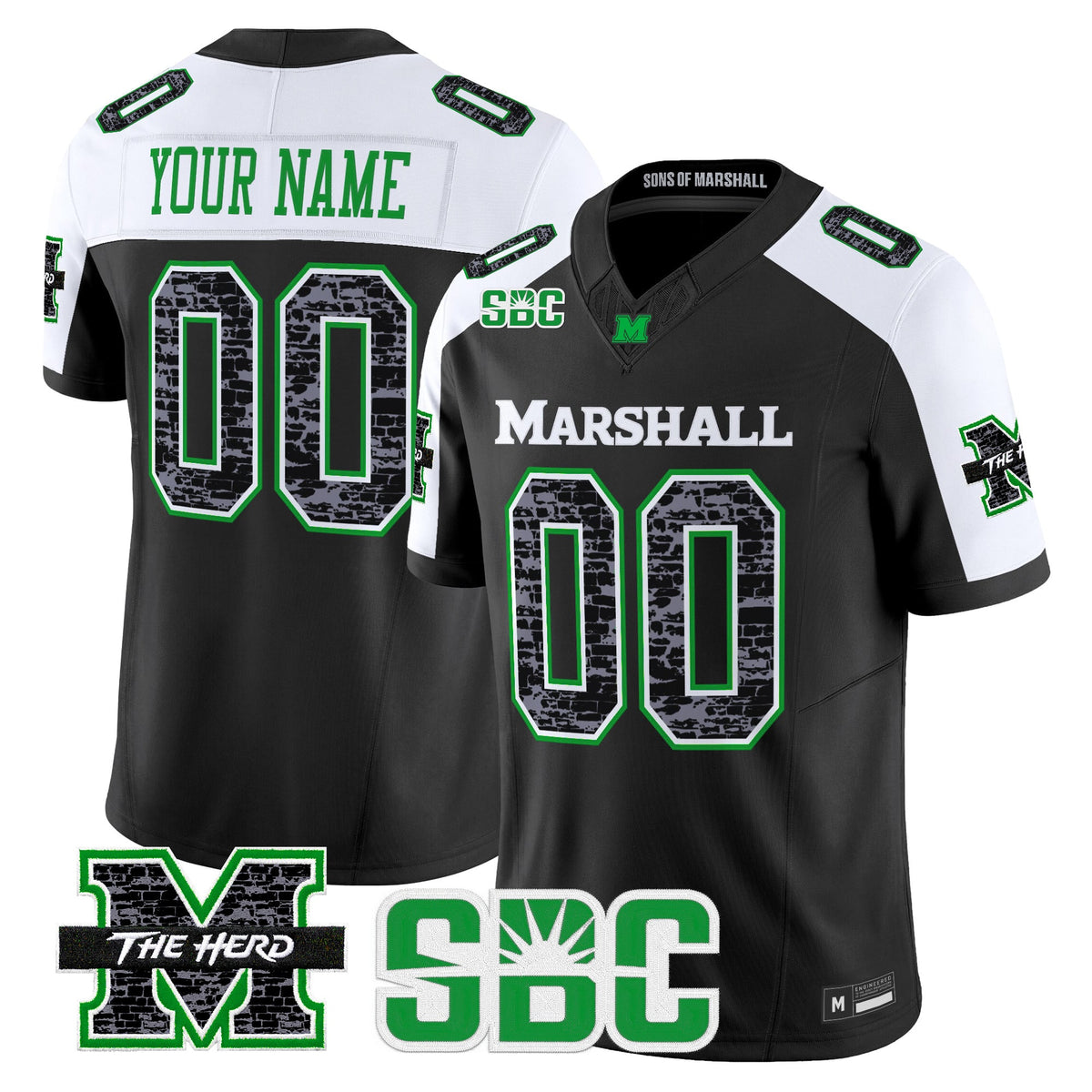 Marshall Thundering Herd Coal Country Tribute Vapor Limited Custom Jersey - Stitched