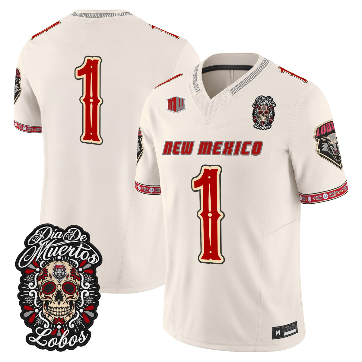 New Mexico Lobos Día de los Muertos Vapor Limited Jersey - Stitched