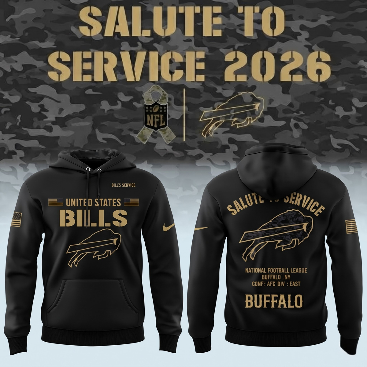 BUF 2026 Salute To Service Pullover Hoodie - Printed