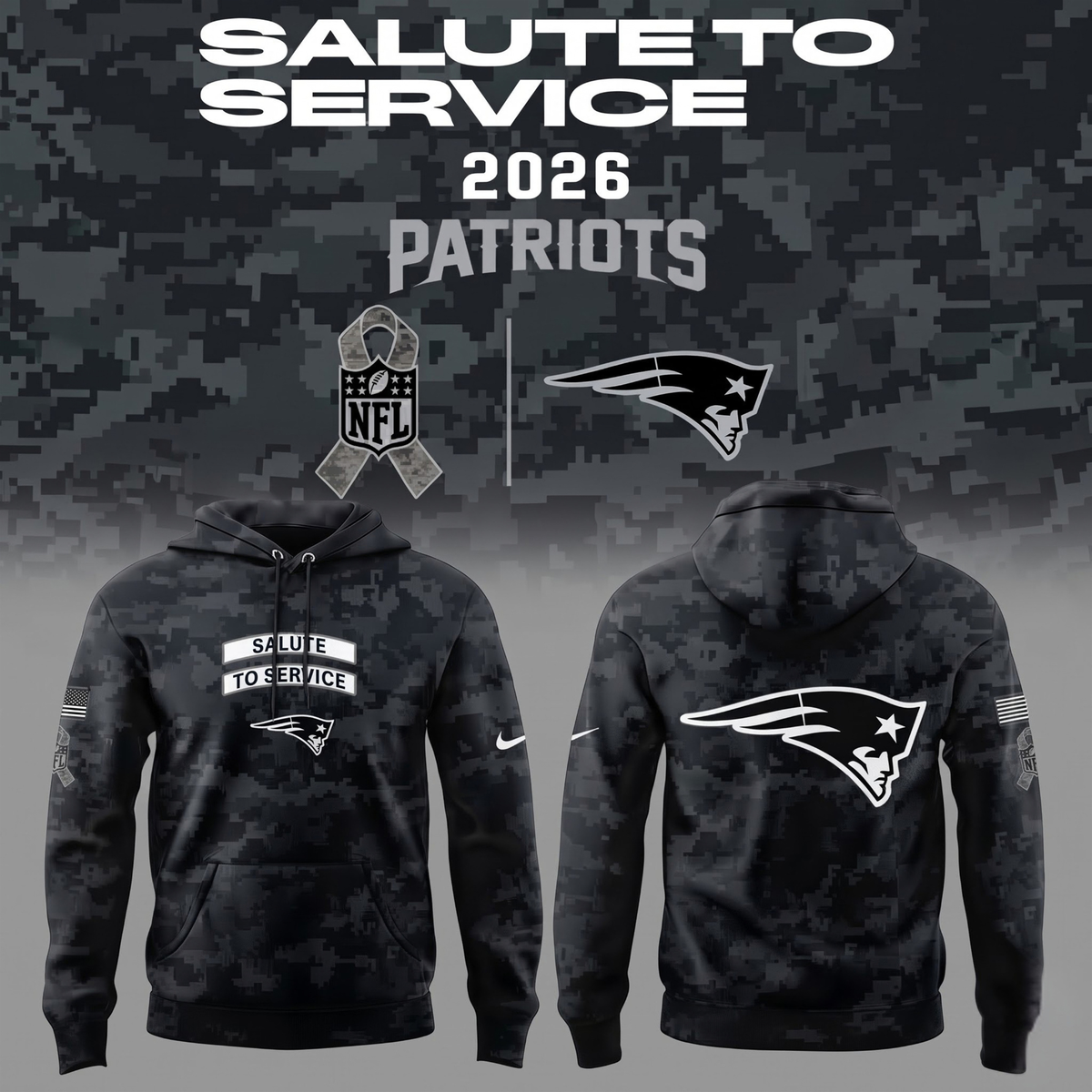 NE 2026 Salute To Service Pullover Hoodie - Printed