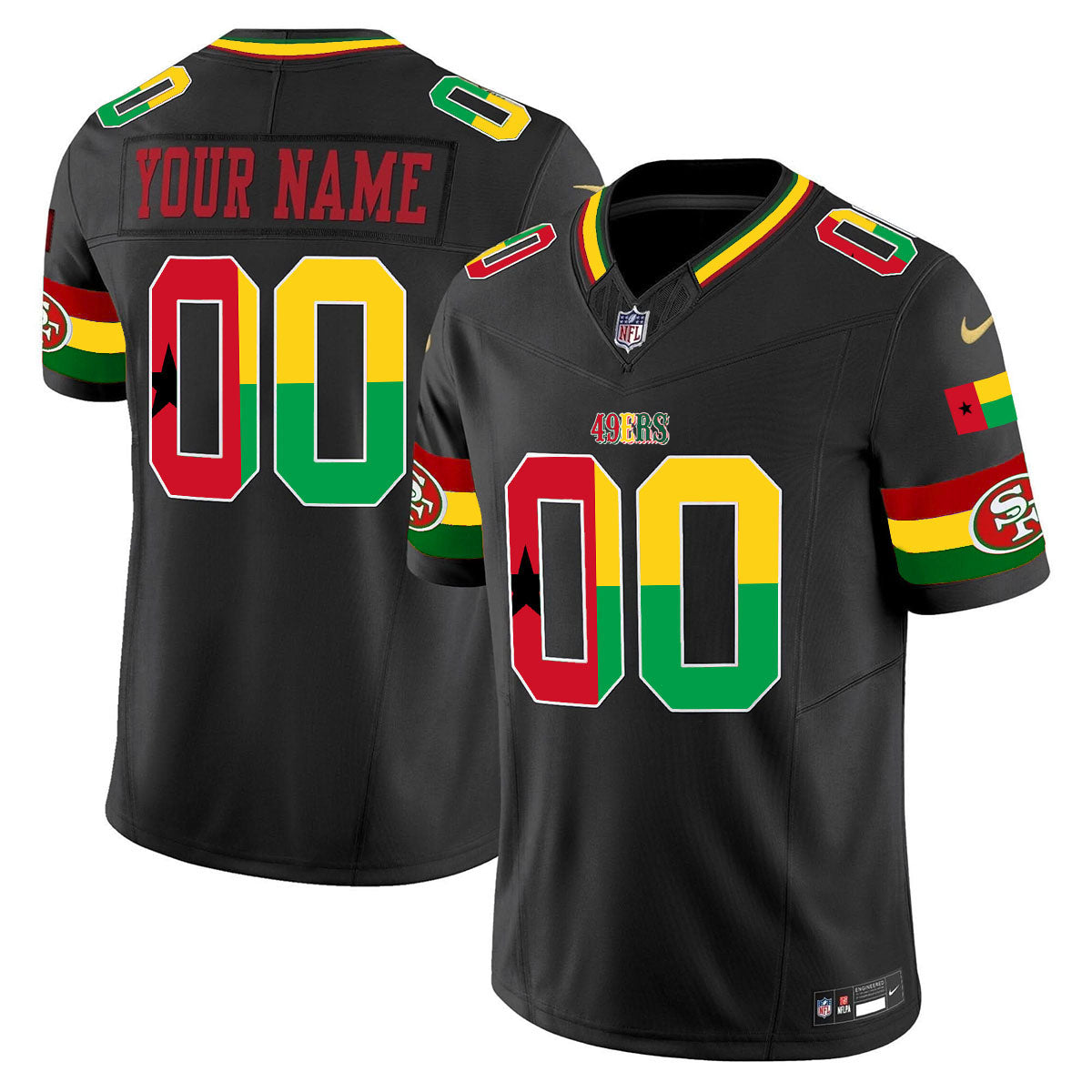 49ers Guinea-Bissau Vapor Limited Custom Jersey - All Stitched