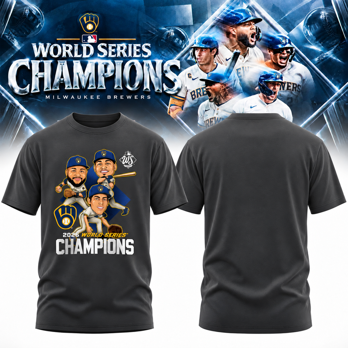 MIL World Series Champions One Side T-Shirt - Printed V25