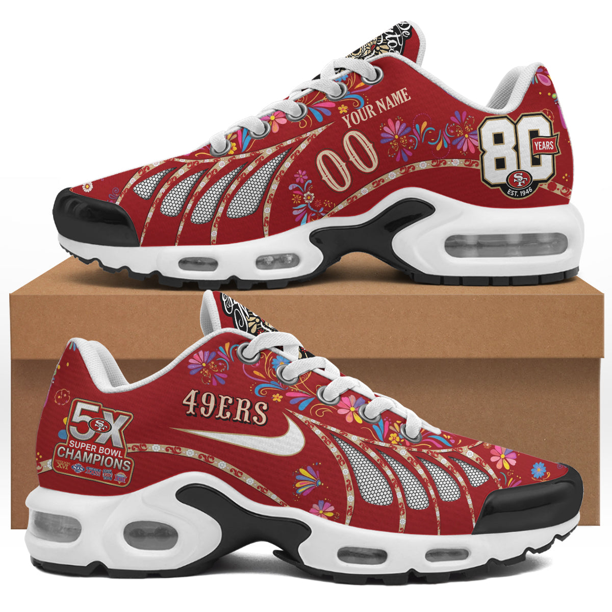 San Francisco 49ers Día de los Muertos Edition Custom Sport Shoes