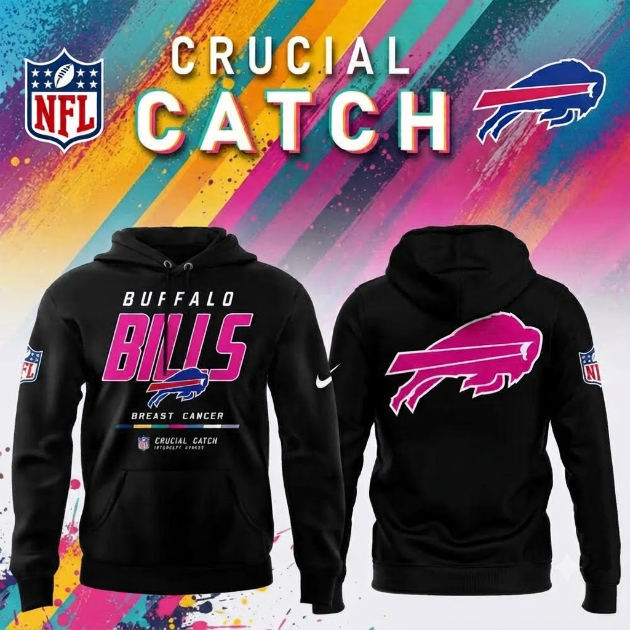 BUF 2026 Crucial Catch Intercept Cancer Graphic Pullover Hoodie - Printed