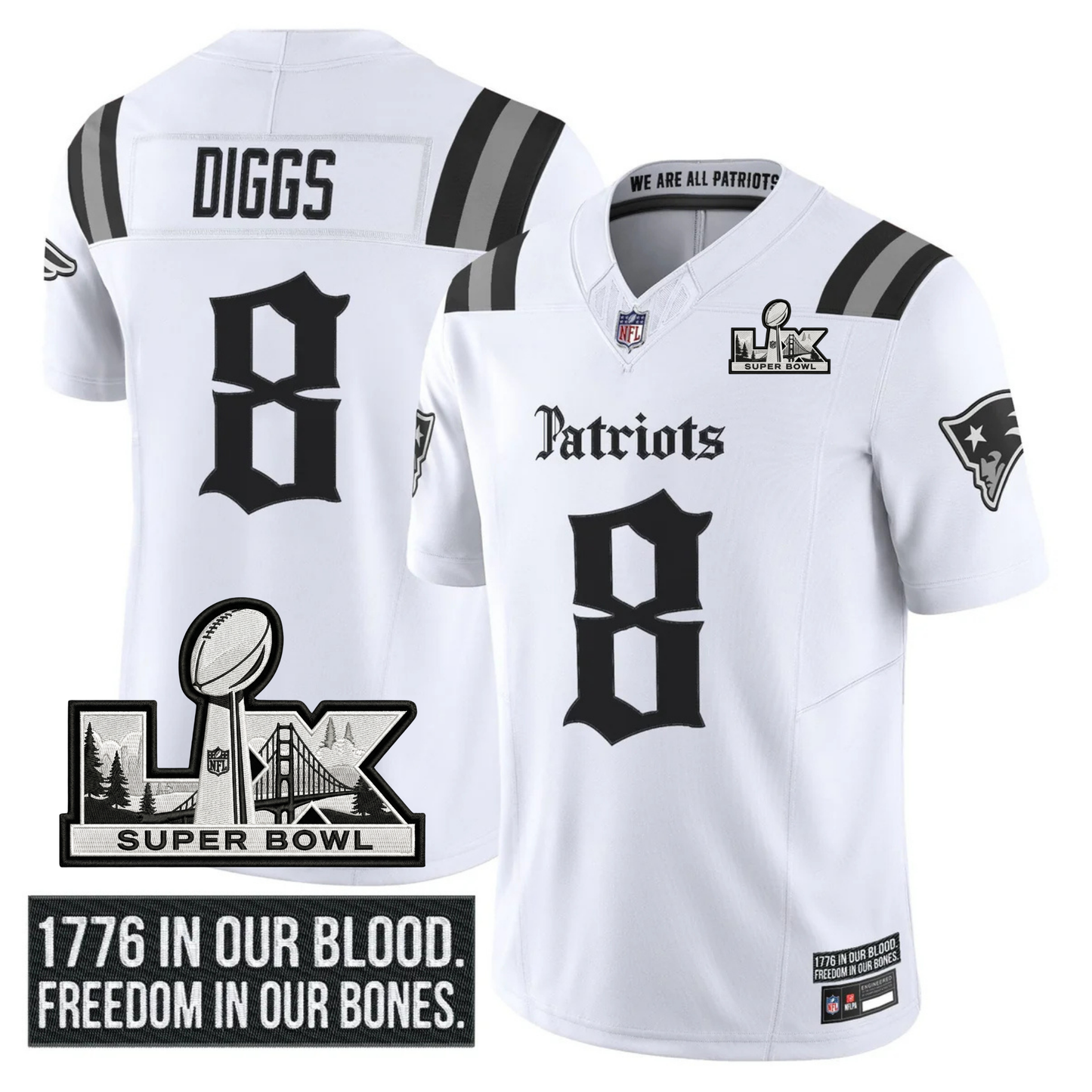 NE SB LX Patch Vapor Limited Gothic Jersey - All Stitched