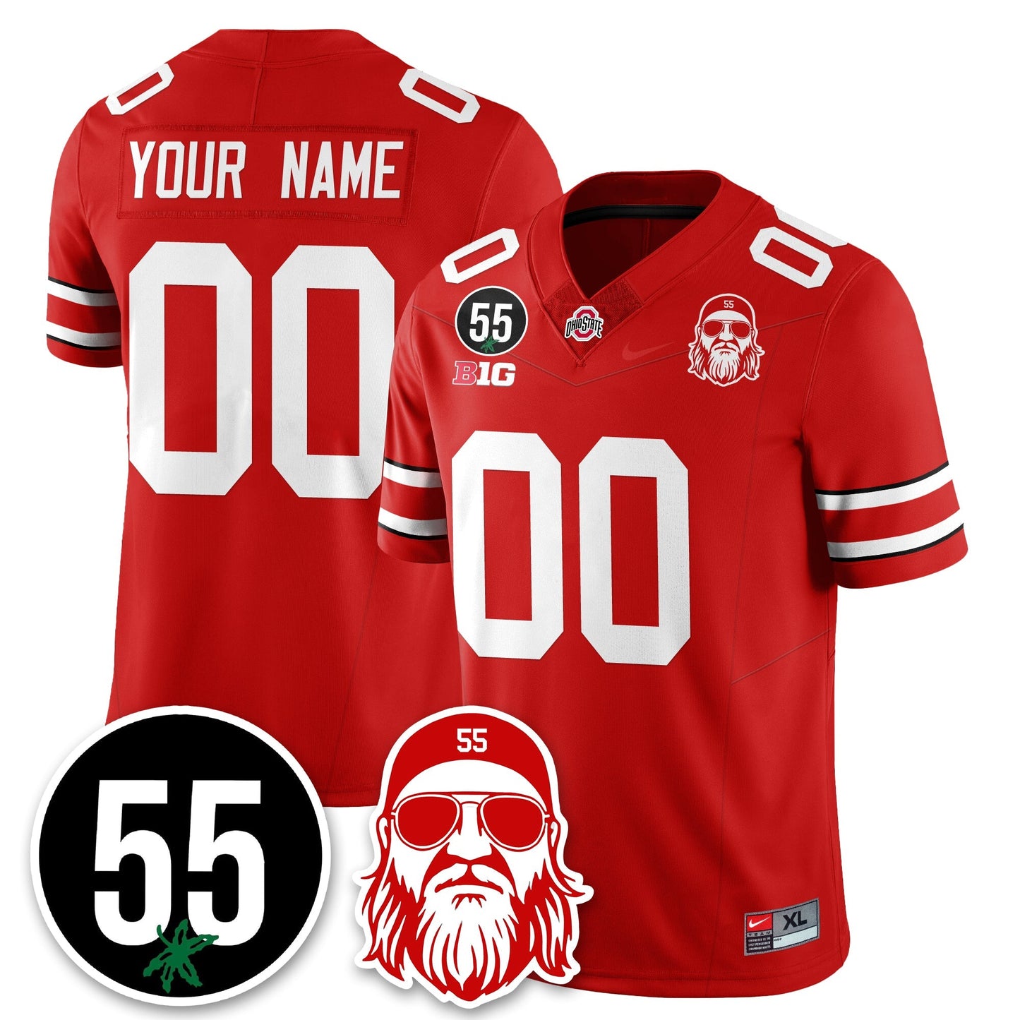 Custom OSU Vapor Limited Jersey - Nick Mangold Patch - All Stitched