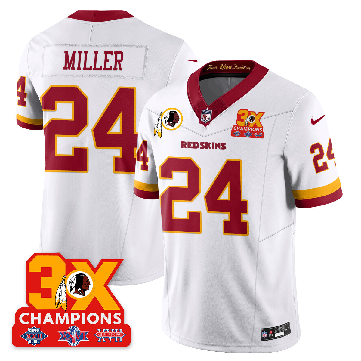 WAS 3-Time Champions Patch Vapor Limited Throwback Jersey