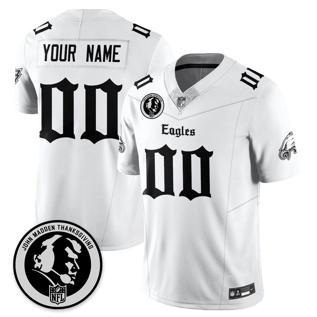Custom PHI Gothic Vapor Limited Jersey - John Madden Patch - All Stitched