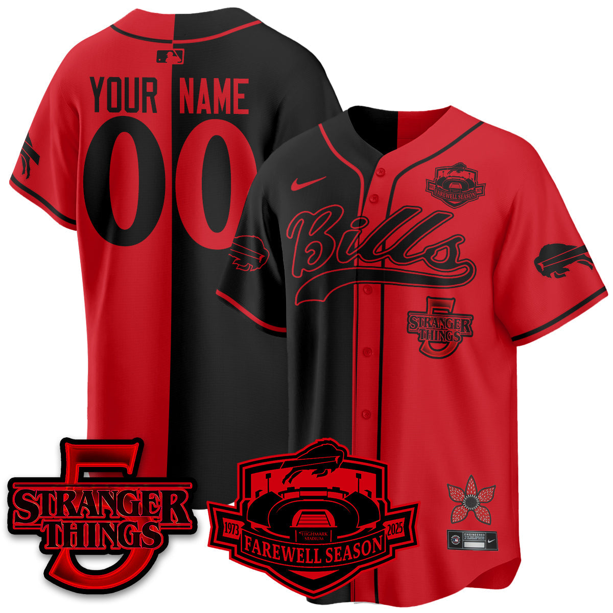 Custom BUF Stranger Things Vapor Limited Baseball Jersey - All Stitched