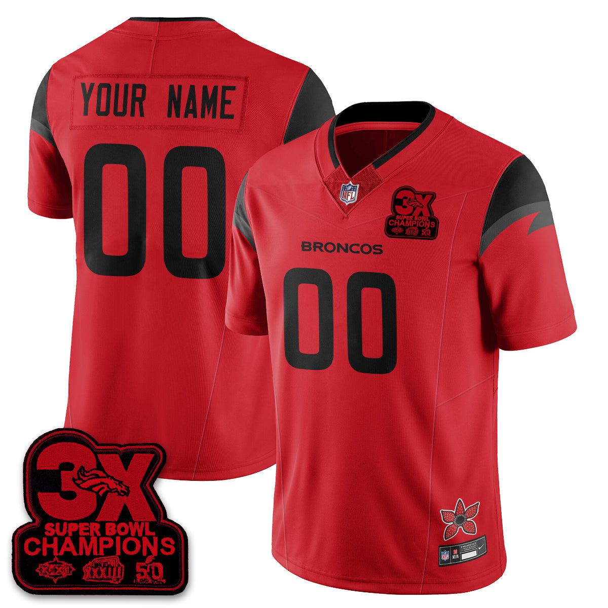 Custom DEN 'Stranger Things Edition' Vapor Limited Jersey - All Stitched