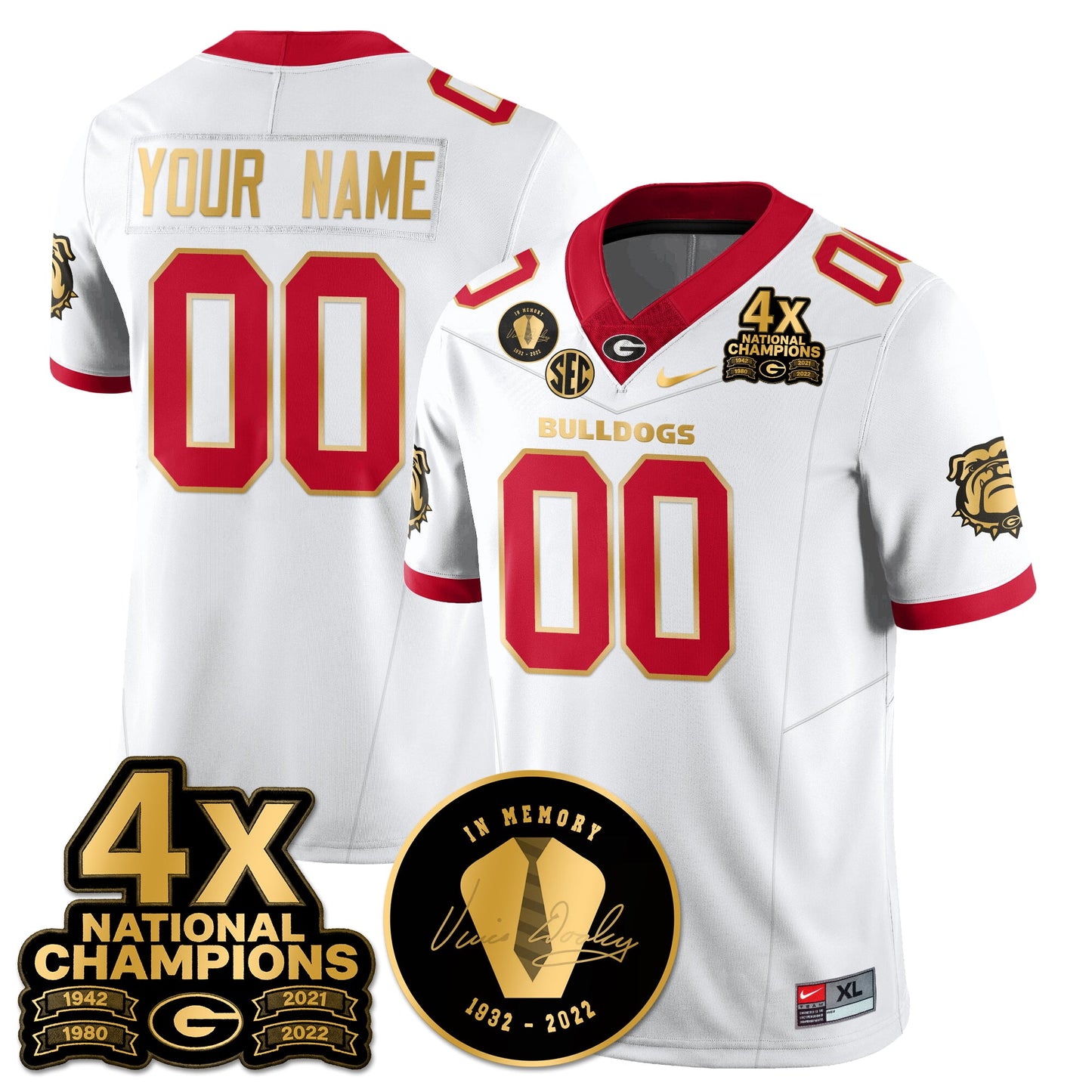 Custom UGA 4x-Time National Champions Vapor Limited Jersey