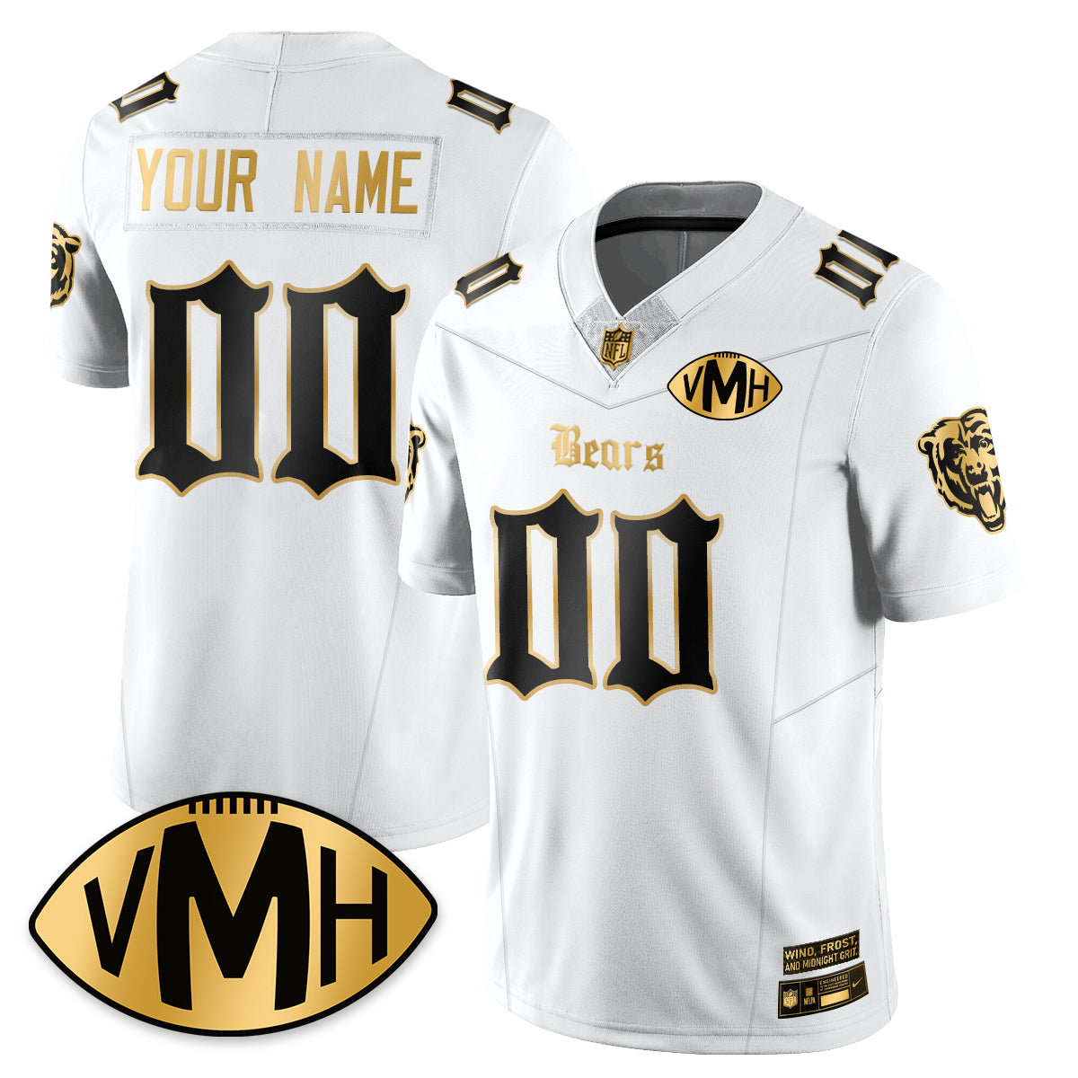 Custom CHI VMH Tribute Patch Vapor Limited Gold Jersey - All Stitched