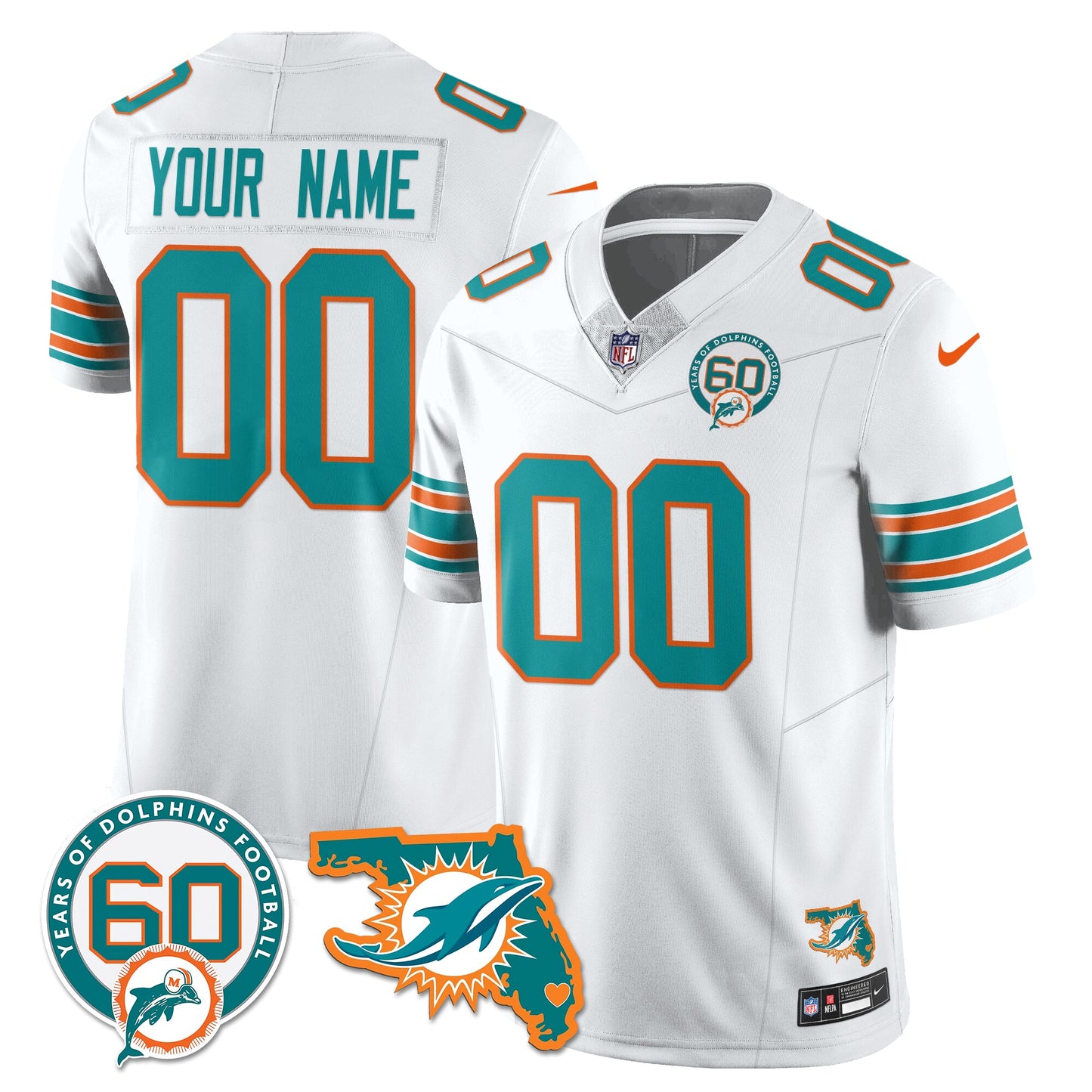 Custom MIA 60th Season Vapor Limited Jersey - All Stitched