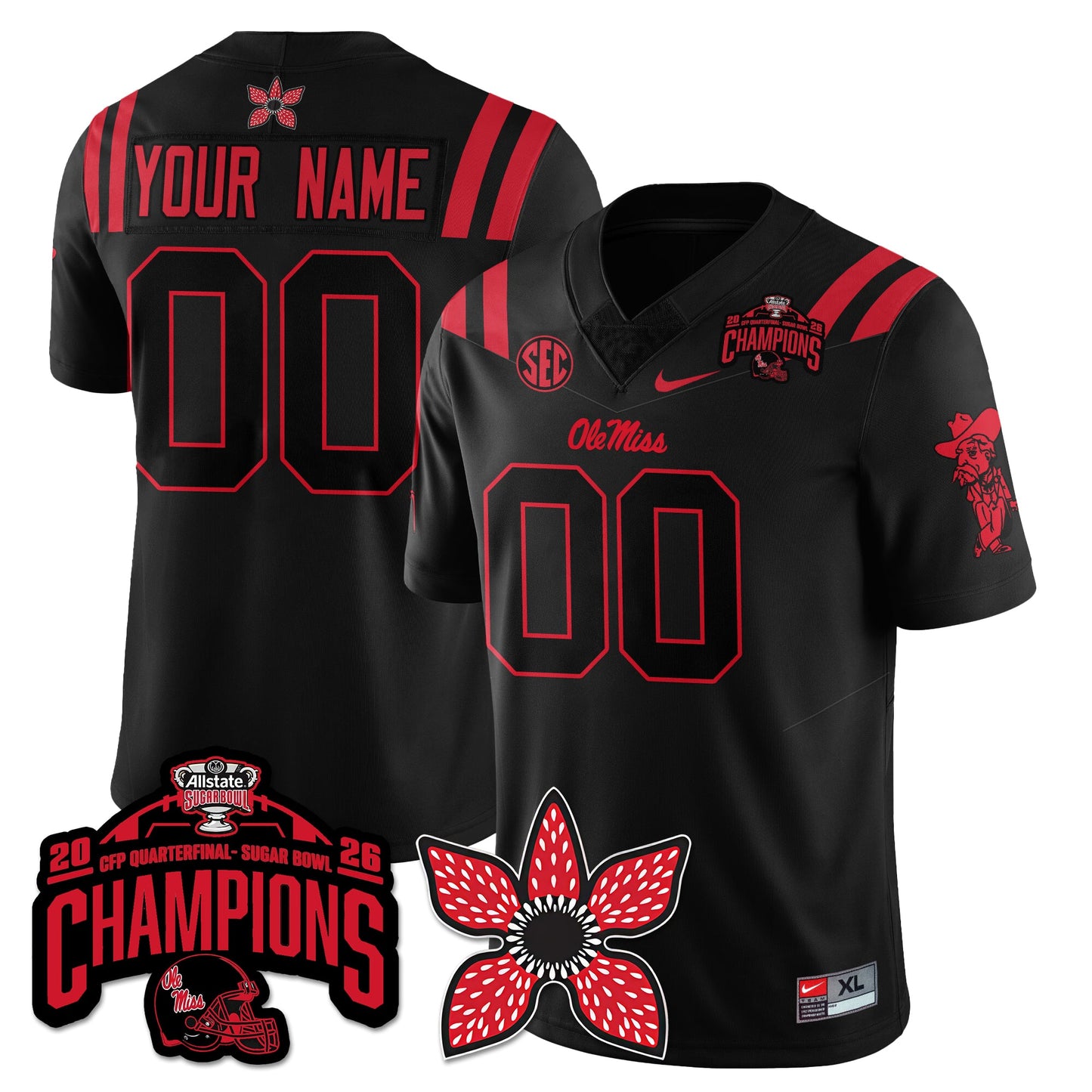 OM Stranger Things Vapor Limited Custom Jersey - Allstate Sugar Bowl Champions - All Stitched