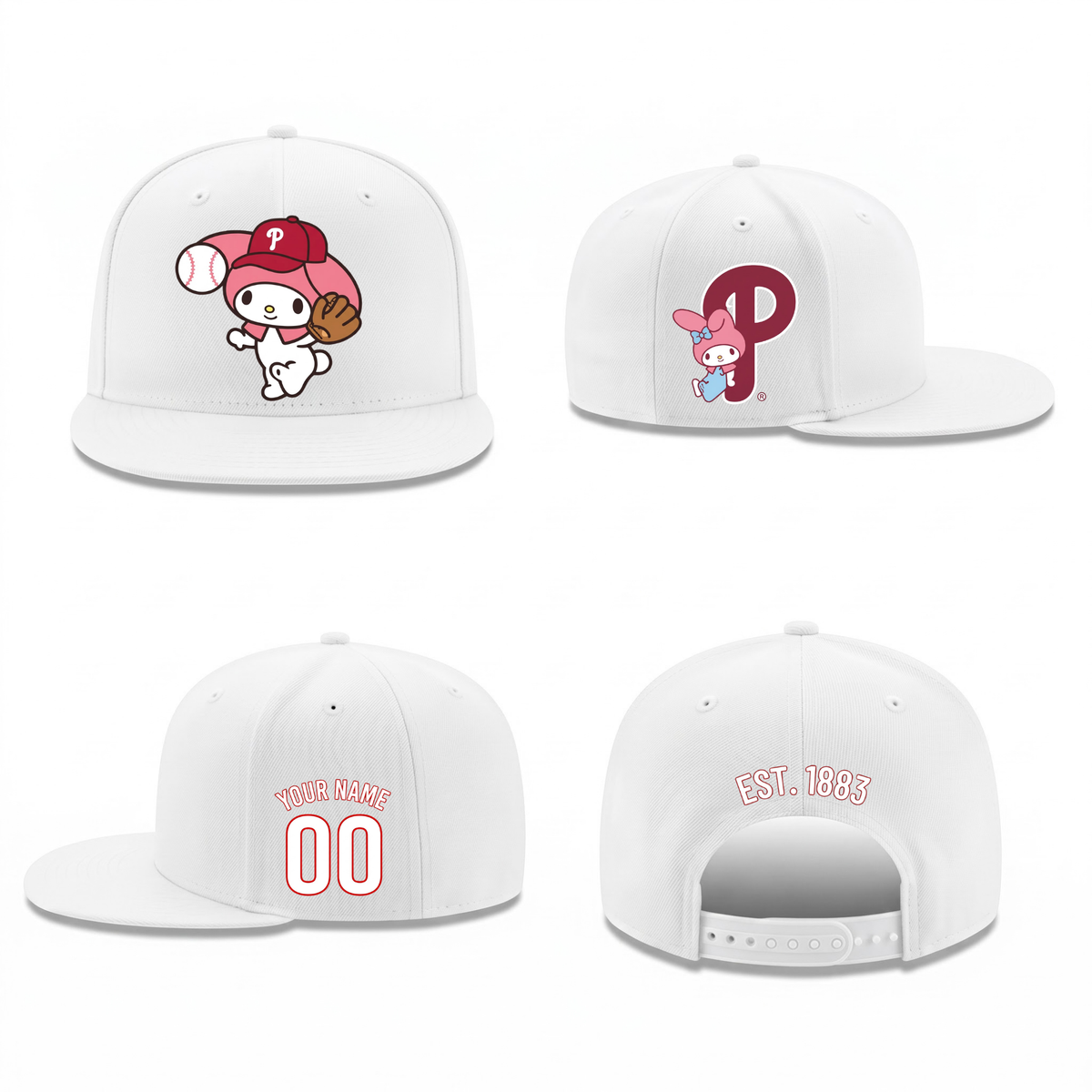 PHI x Pink Sanrio Friends Personalized Snapback Cap - Printed