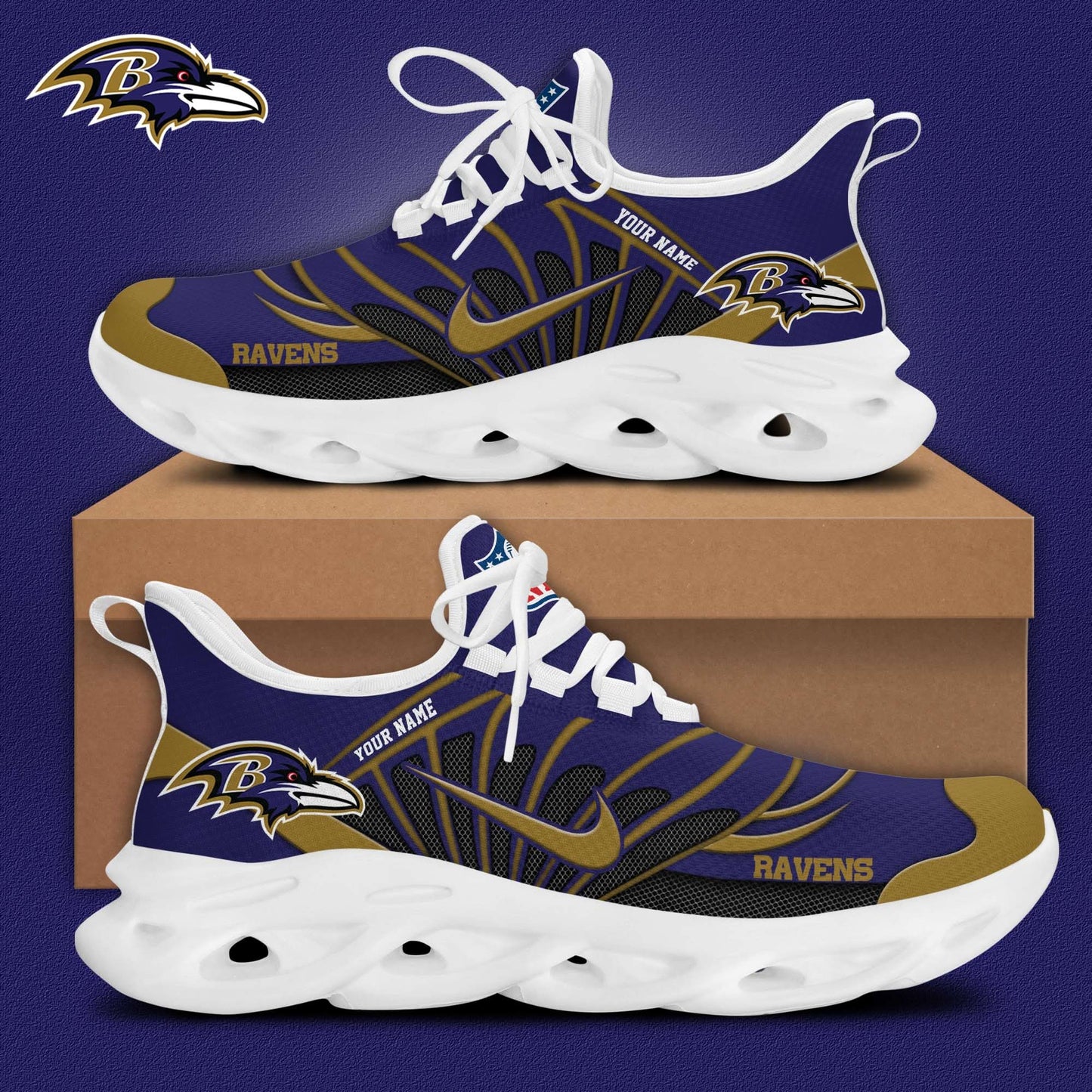Baltimore Ravens Customized Premium Max Soul Shoes