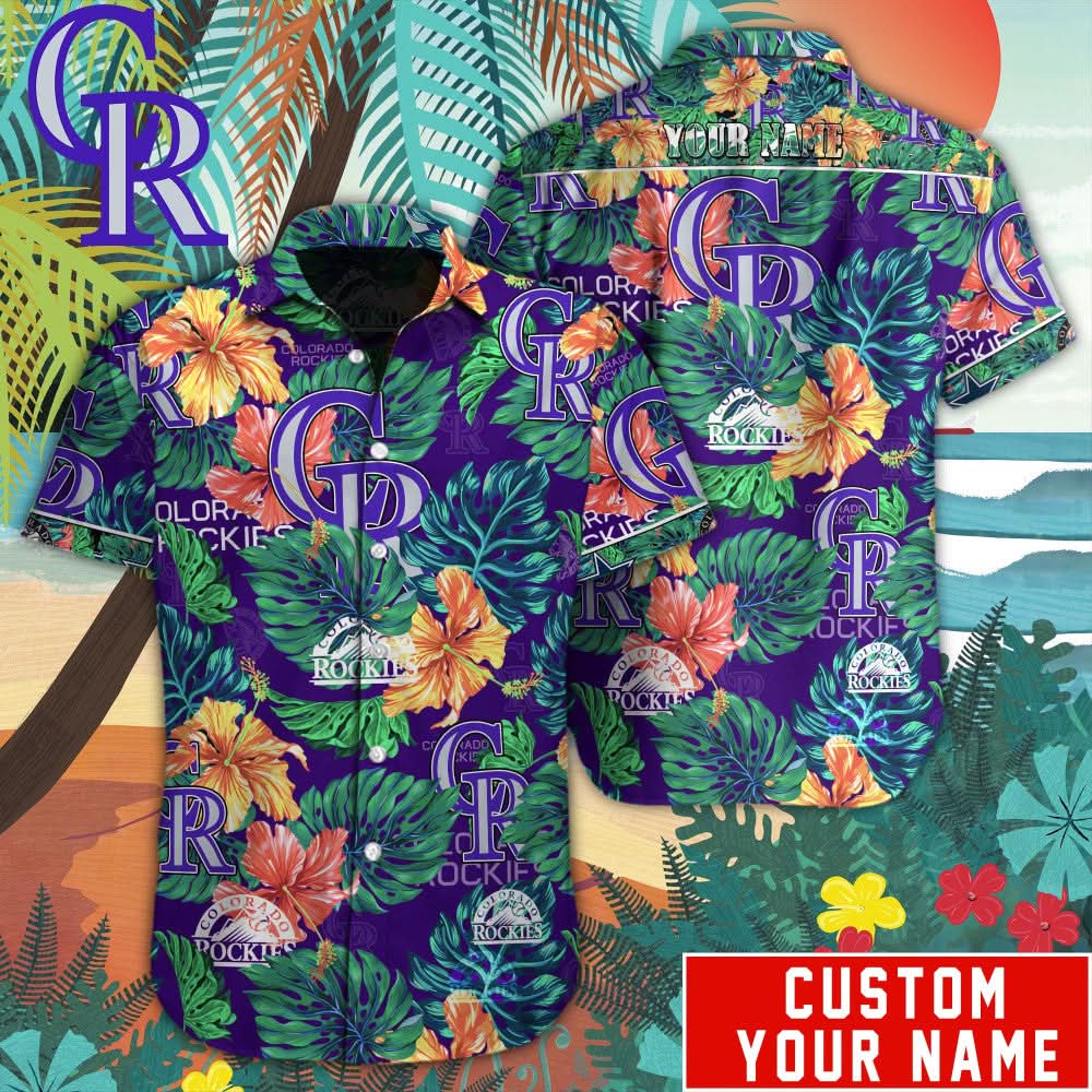 Colorado Rockies Special Hawaiian Design Button Shirt V2304 - The Lucky Shops