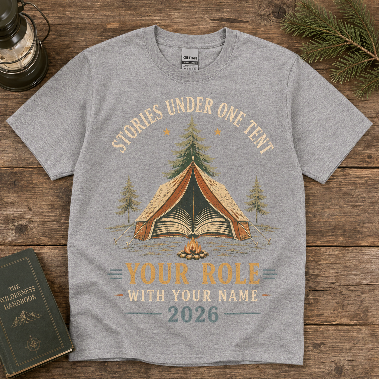 Personalized Grandparents Day Camping T-Shirt, Custom Title and Grandchild Names