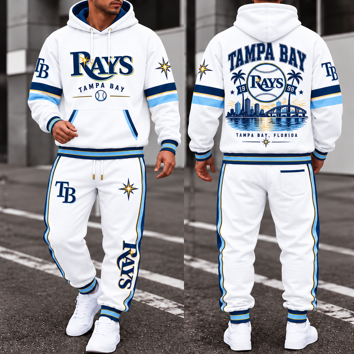 TBR Streetwear Hoodie Pants Set - Printed