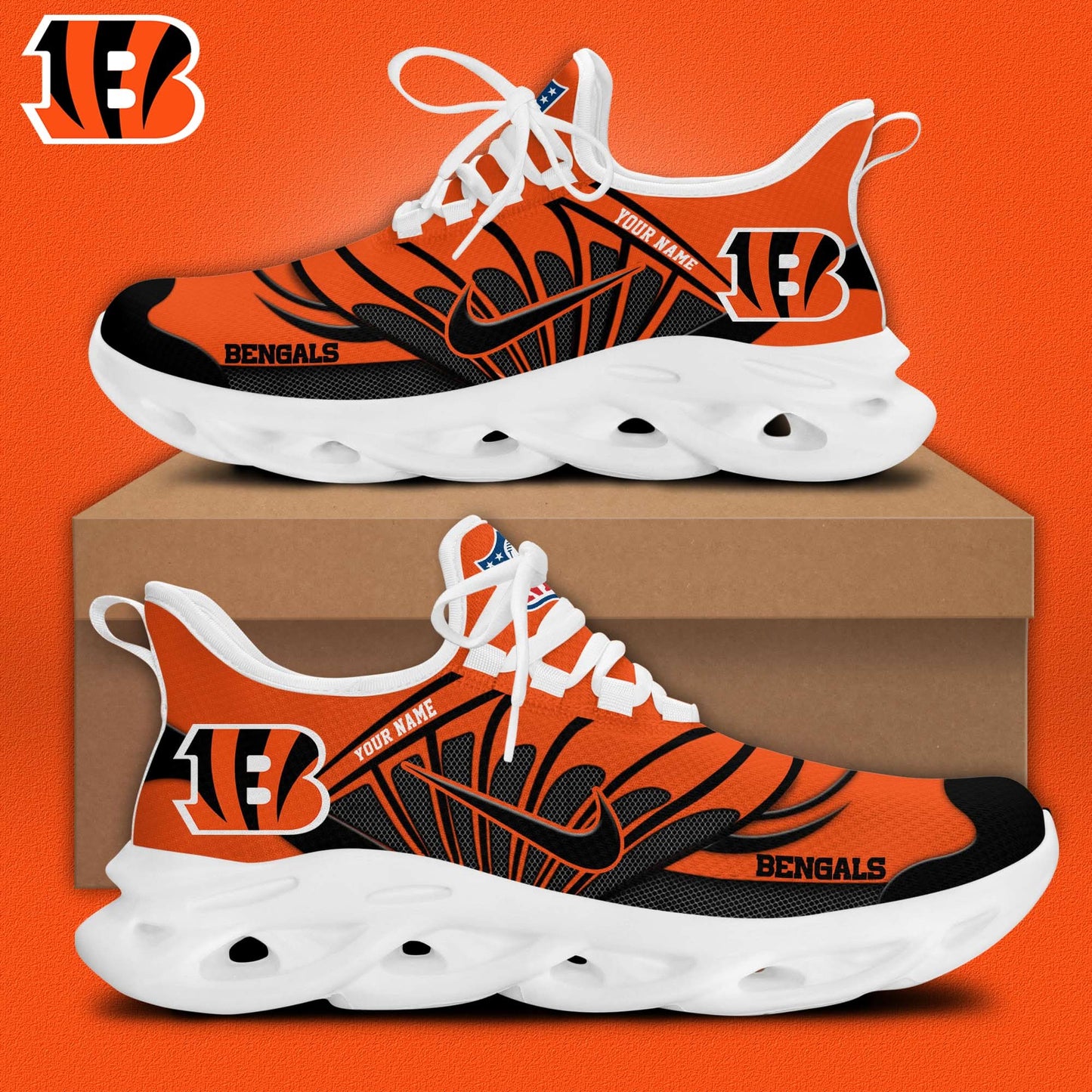 Cincinnati Bengals Customized Premium Max Soul Shoes