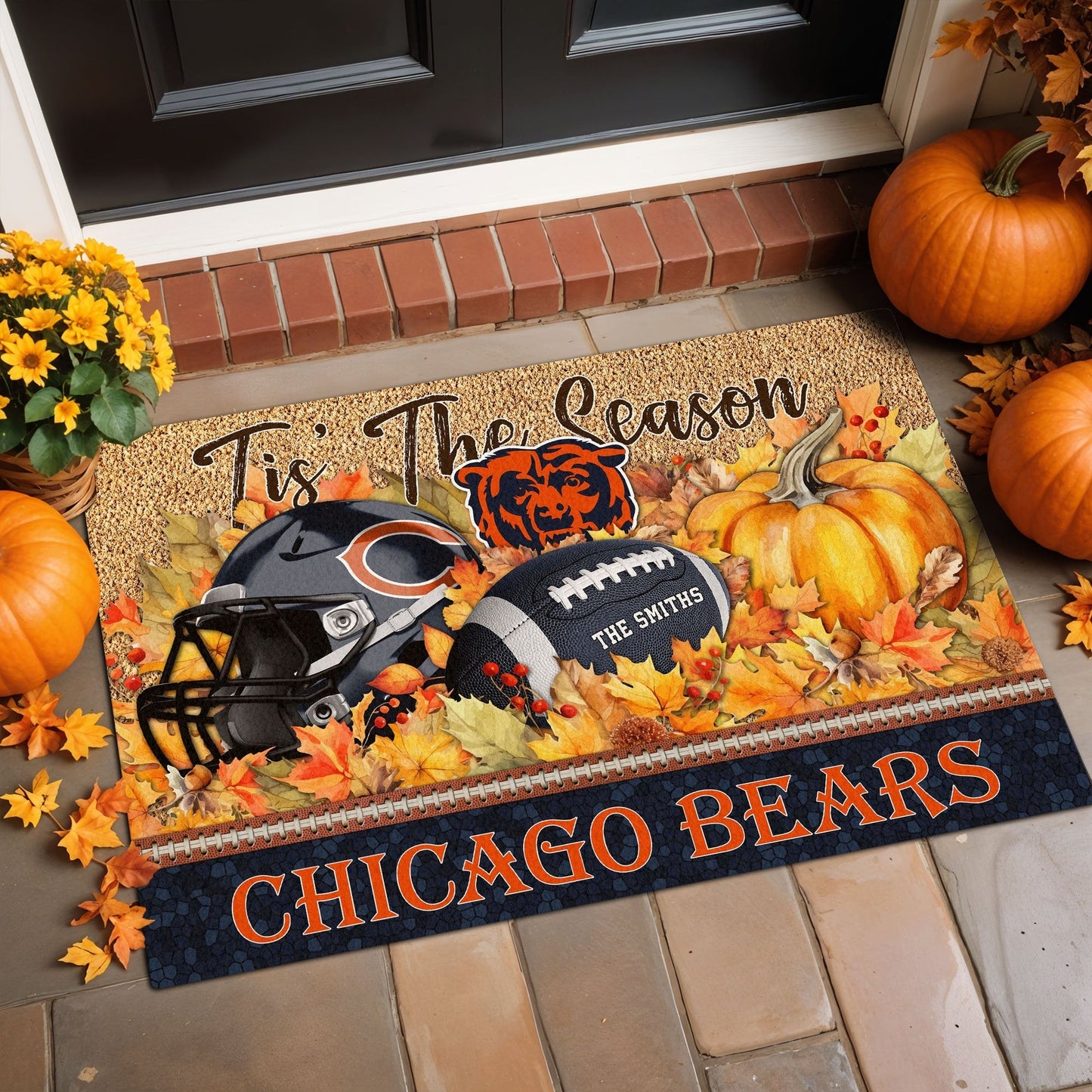 Chicago Bears Doormat Custom Your Family Name And Choose Your Quotes, Sport Doormat, Sport Gifts For Fan EHIVM-60421N
