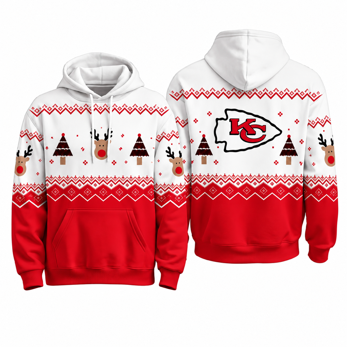 KC Christmas Fleece Hoodie - Printed