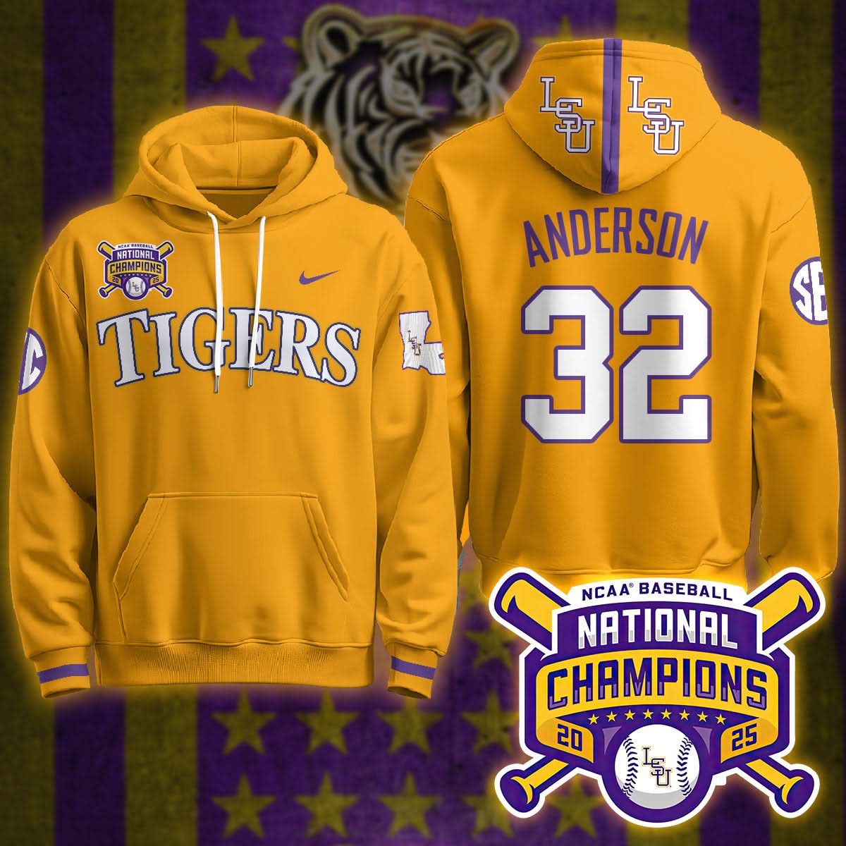 LSU 2025 World Series Champions Limited Hoodie - All Stitched
