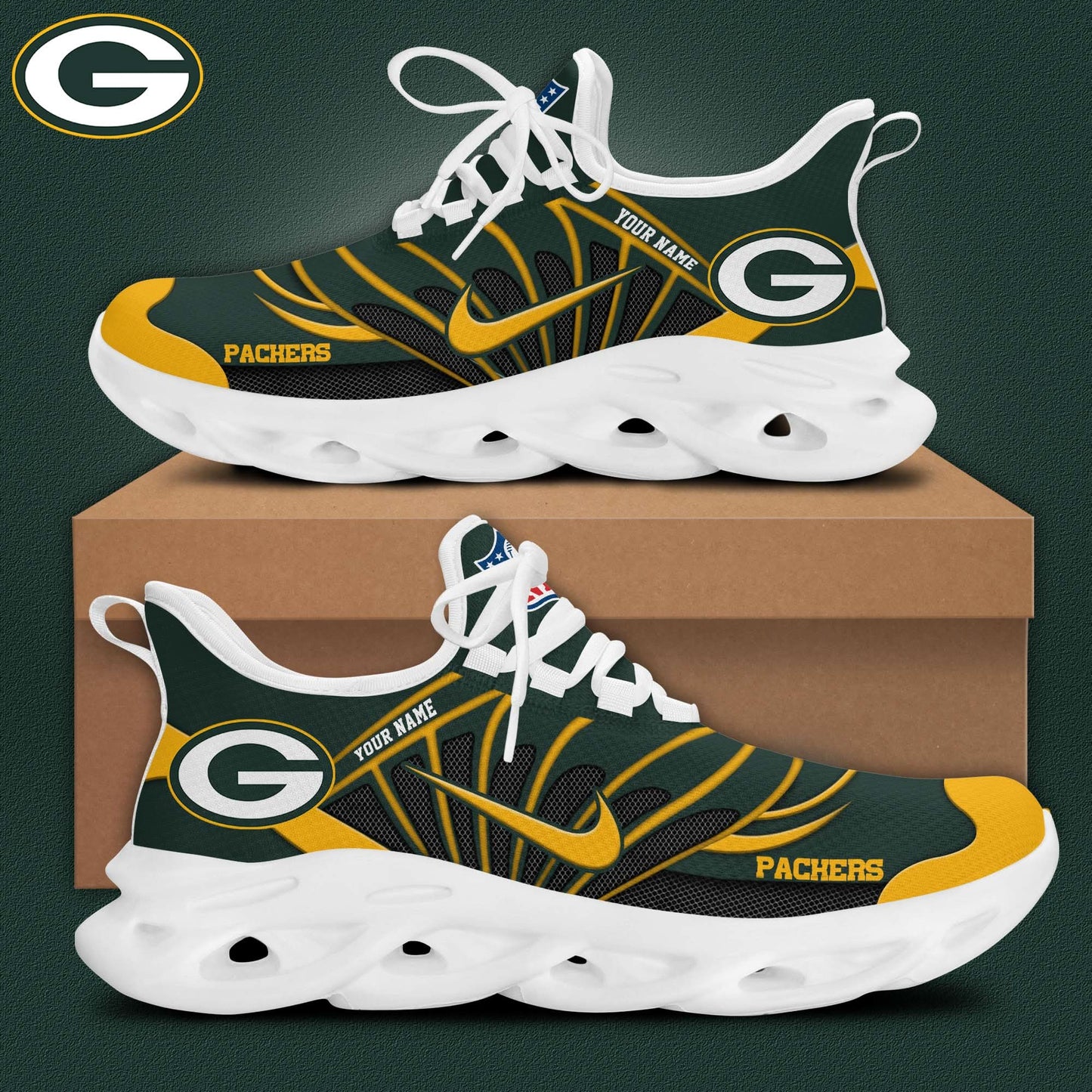 Green Bay Packers Customized Premium Max Soul Shoes