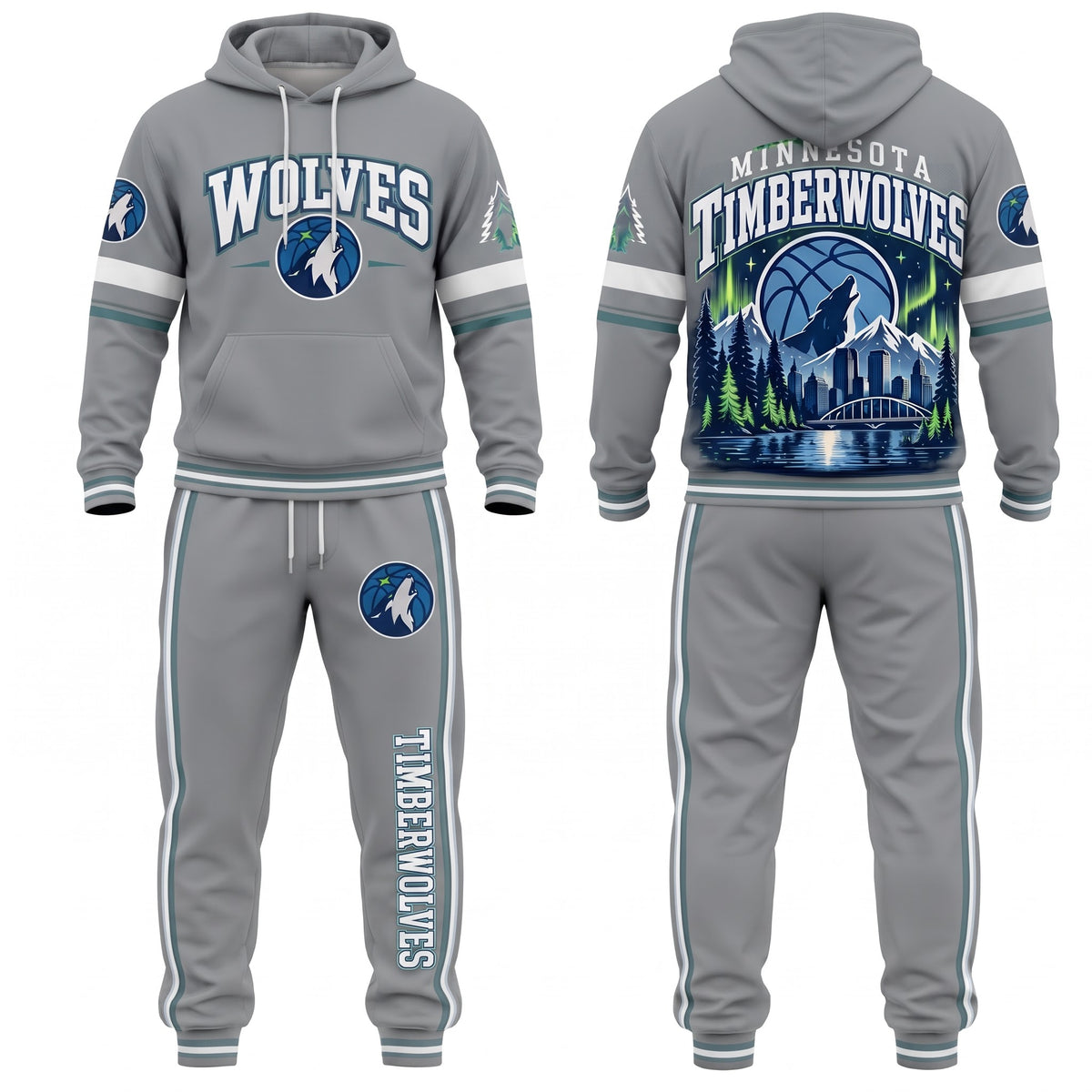 MT Streetwear Hoodie Pants Set - Printed