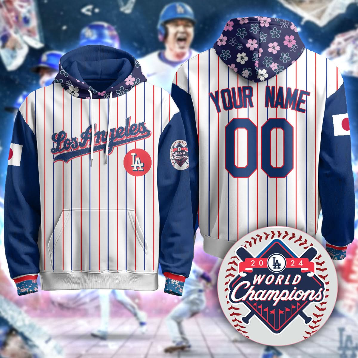 Custom Name Number LAD Japanese Heritage Night Hoodie - All Stitched