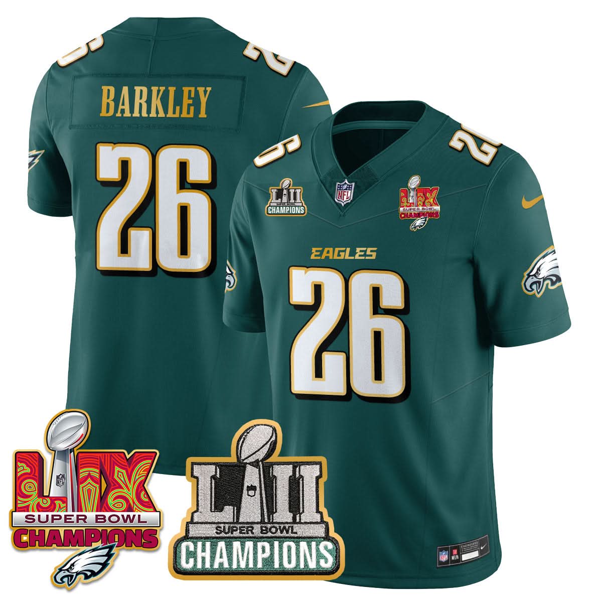 PE LII-LIX Super Bowl Champions Vapor Limited Gold Jersey - All Stitched