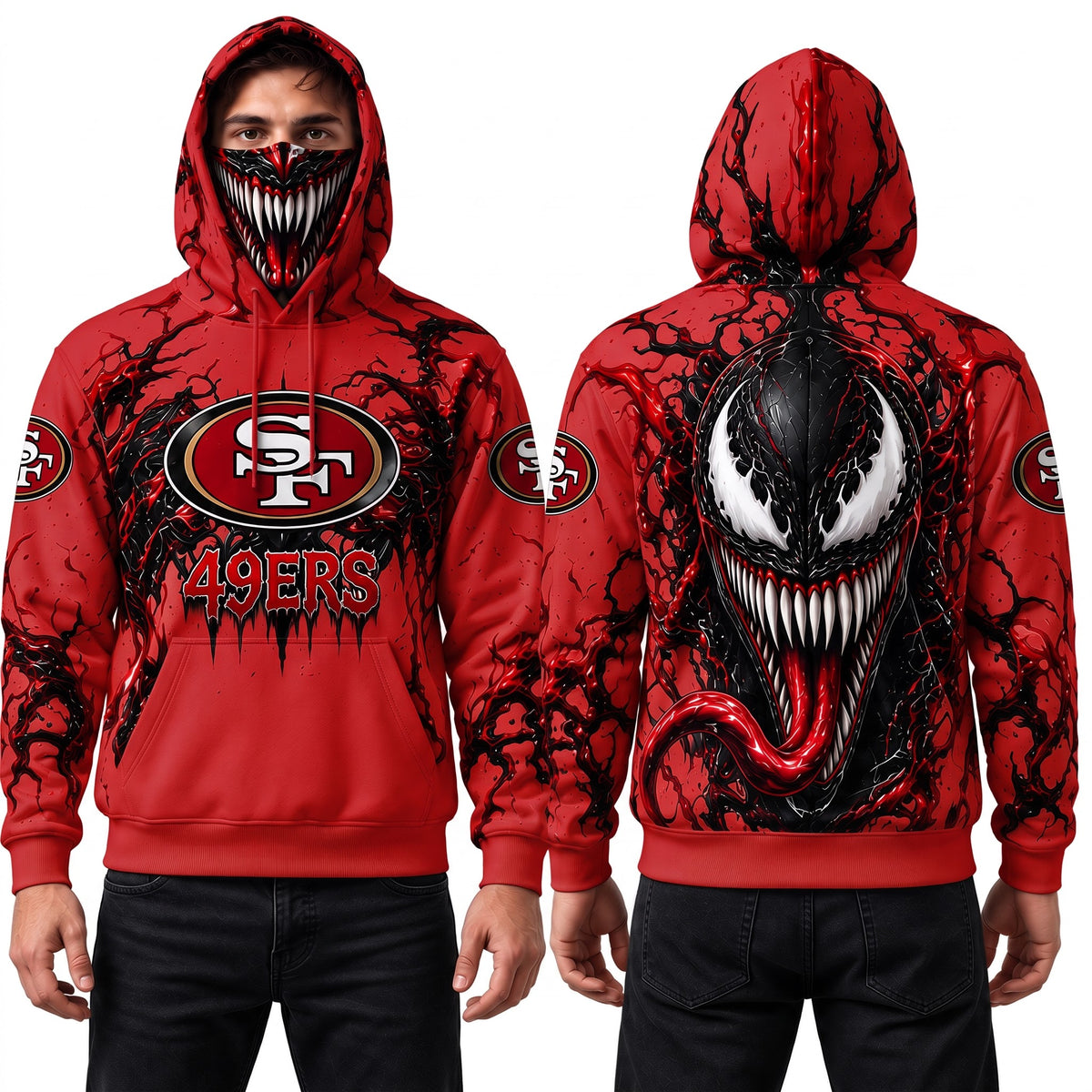 SF x Black Monster Mask Hoodie - Printed