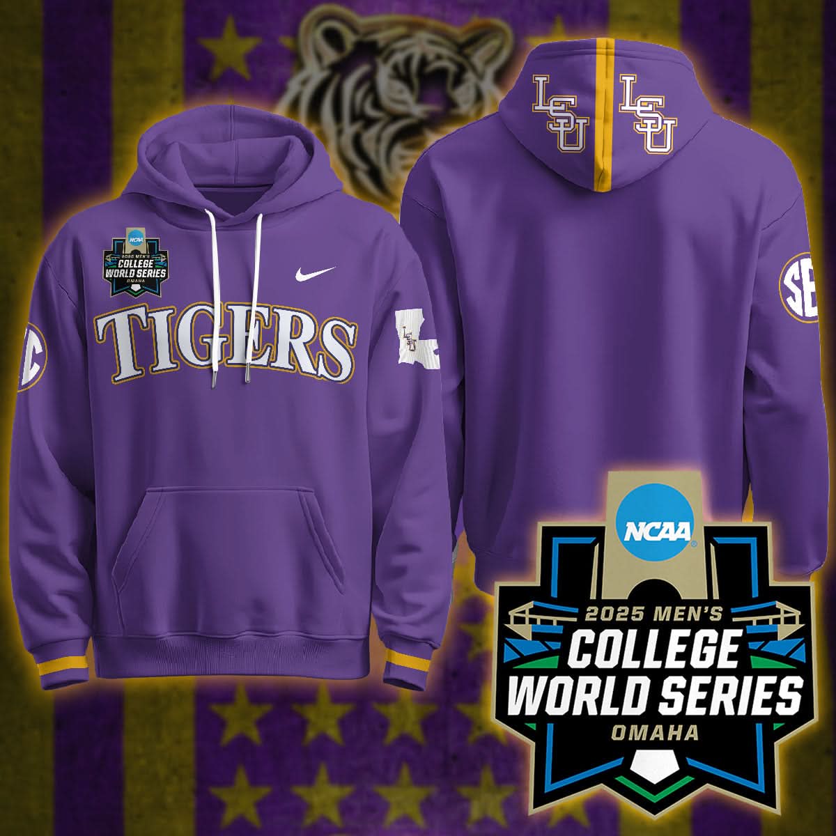 LSU 2025 World Series Limited Hoodie - All Stitched
