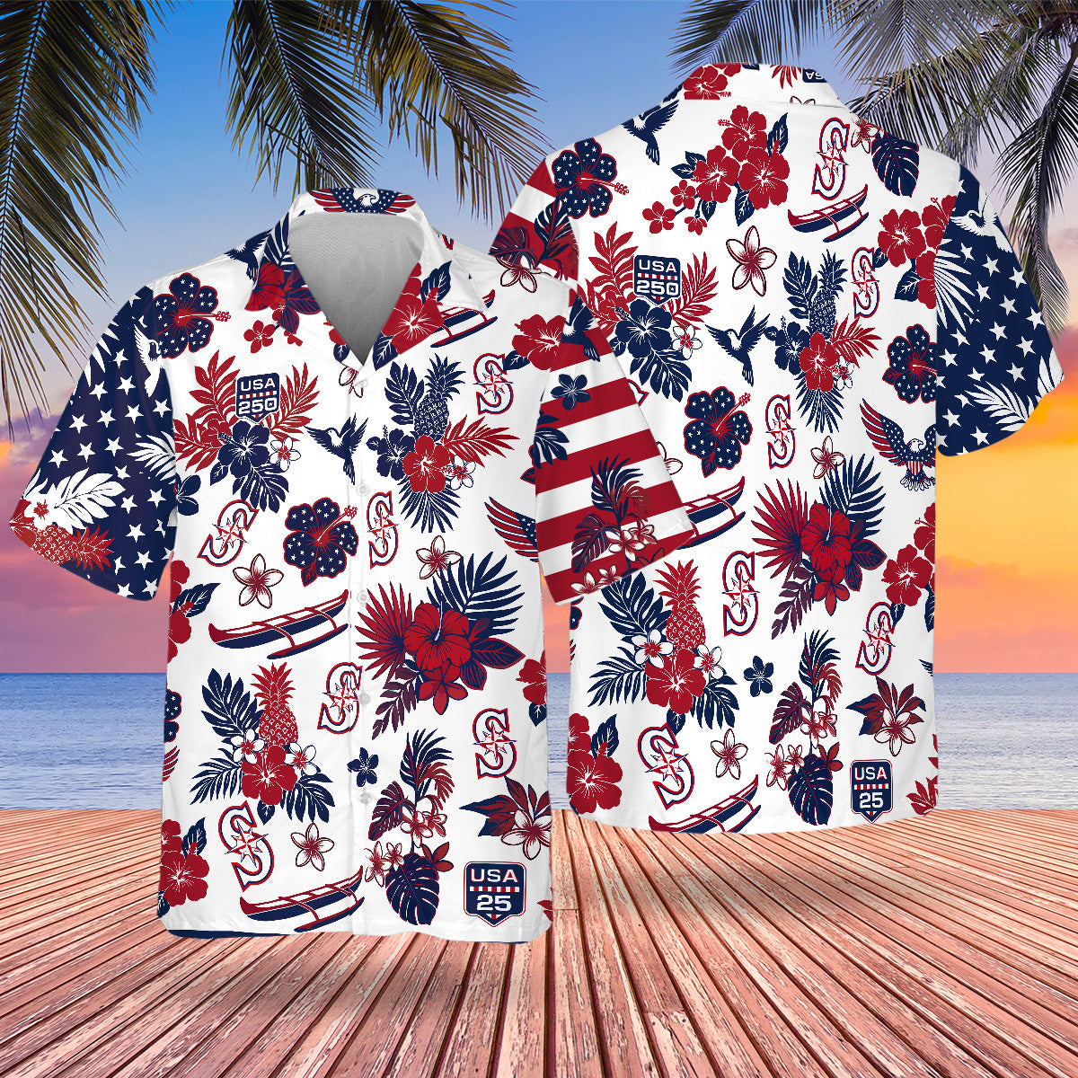 SEA Special Semiquincentennial Hawaiian Design Button Shirt V2
