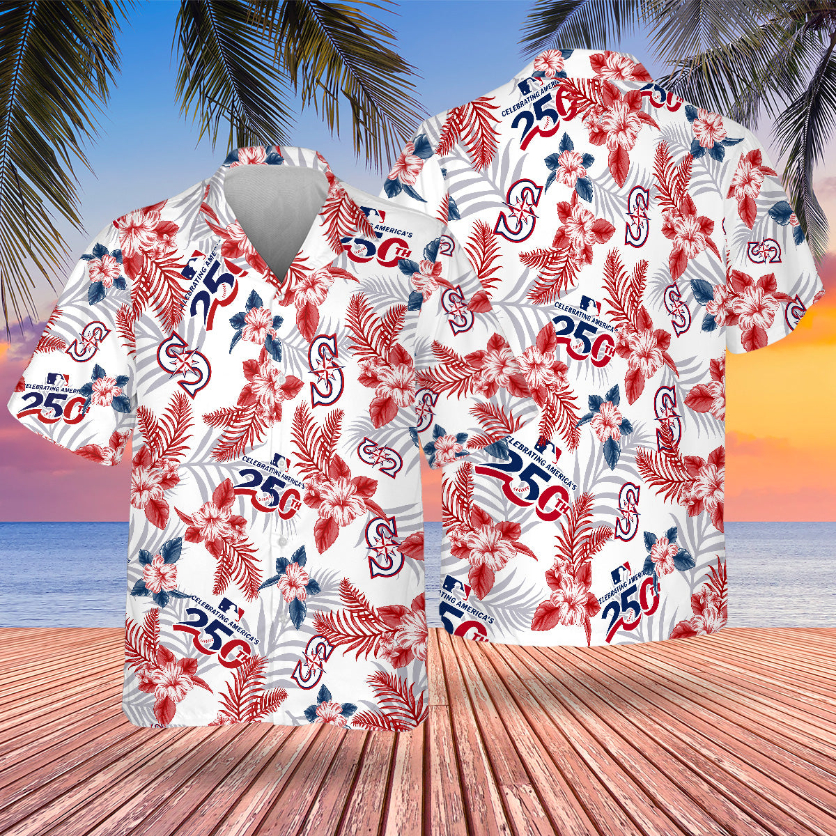 SEA Special Semiquincentennial Hawaiian Design Button Shirt