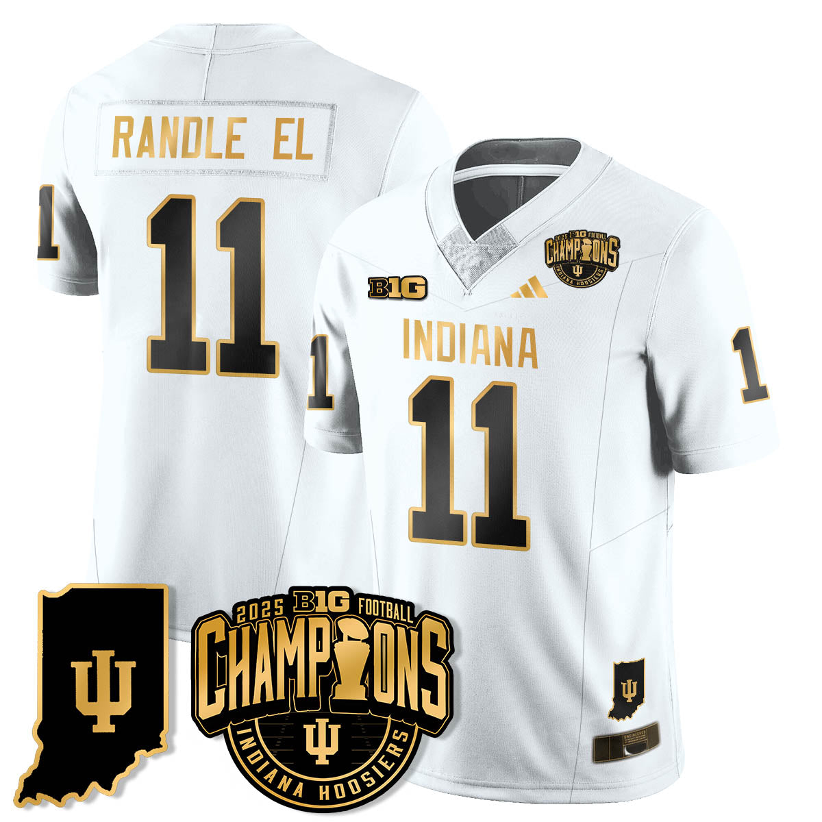IND Vapor Limited Football Gold Jersey - Big 10 Champions - All Stitched