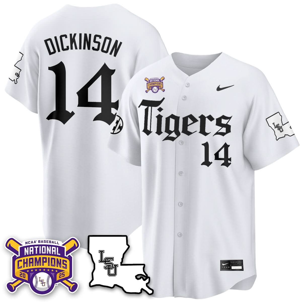LSU 2025 World Series Champions 'Gothic Geaux Edition' Jersey - All Stitched