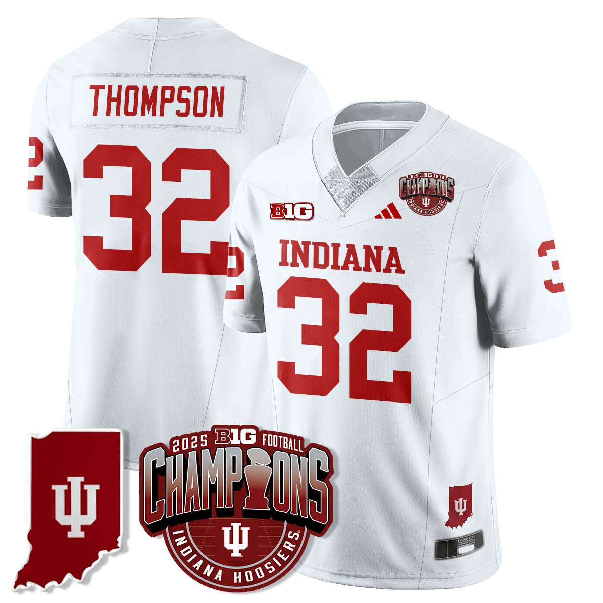 Indiana Hoosiers Vapor Limited Football Jersey - Big 10 Champions - All Stitched