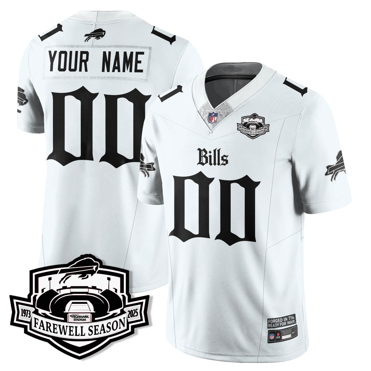 Custom BUF Gothic Vapor Limited Jersey - Farewell Highmark Patch - All Stitched