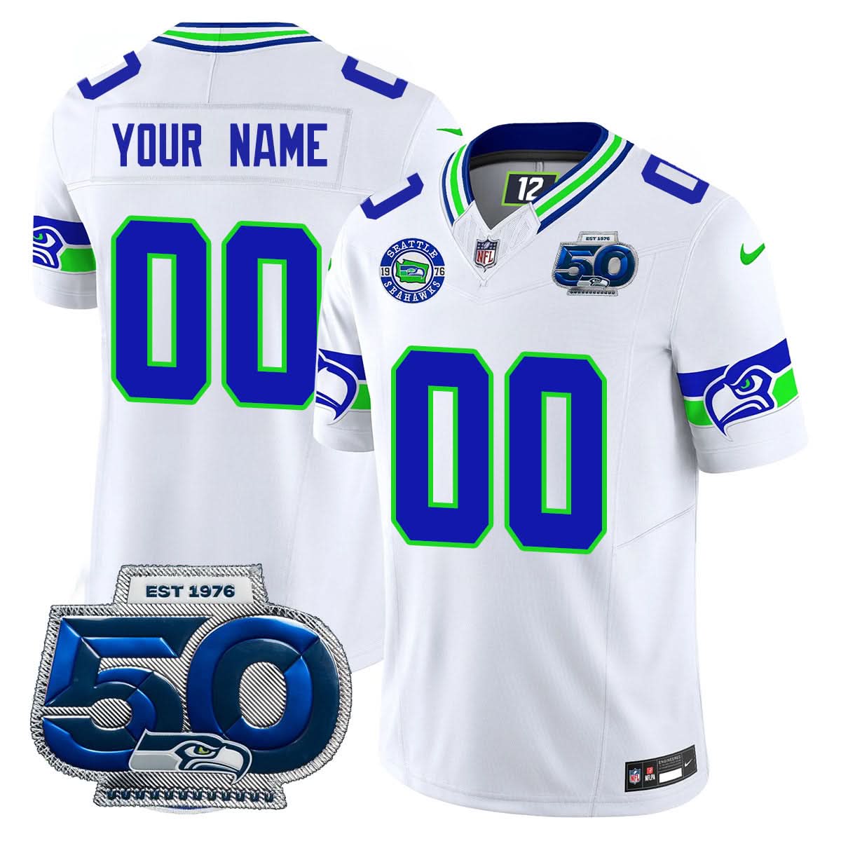 SEA 50th Season Vapor Limited Custom Jersey - All Stitched