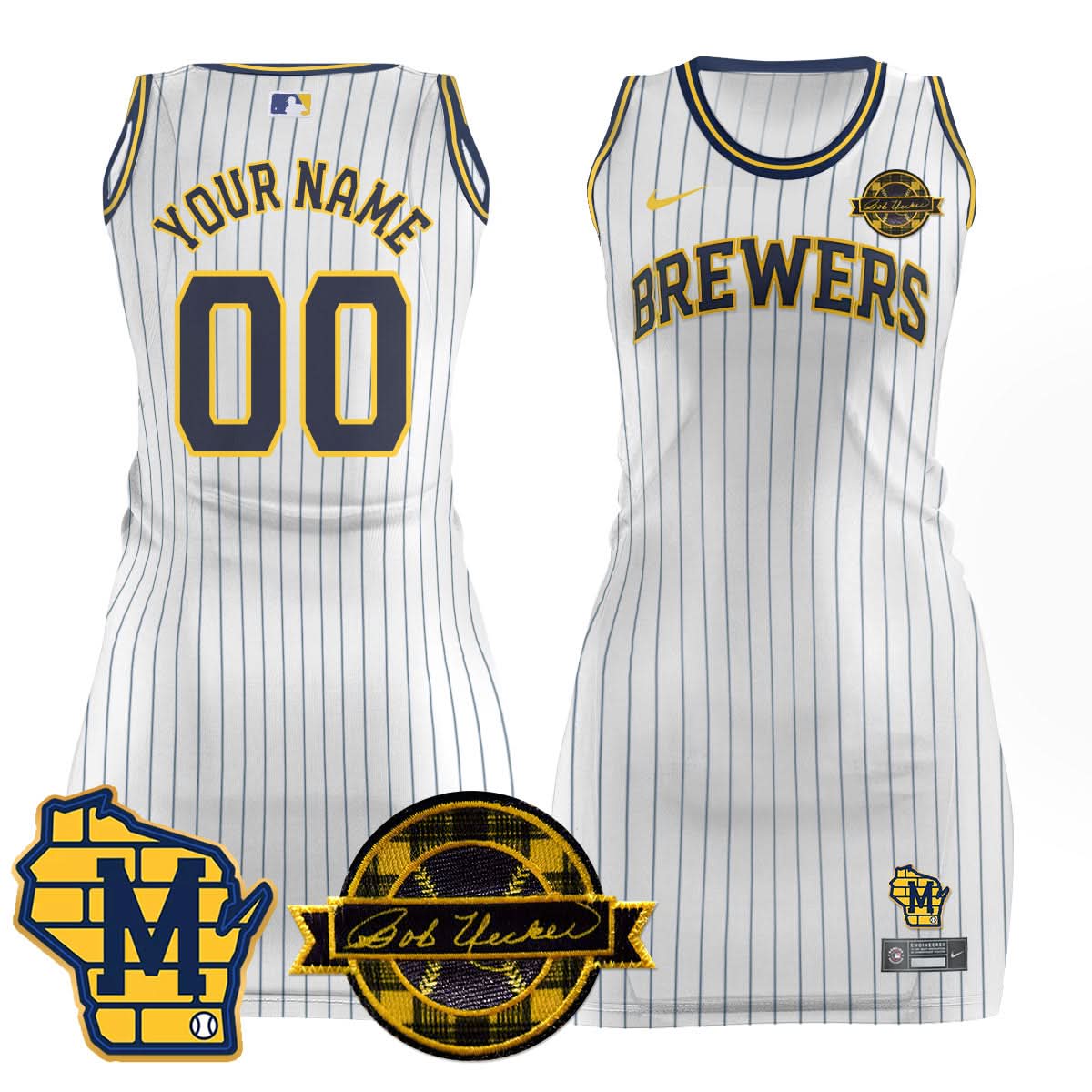 MB Limited Custom Jersey Dress - Bob Uecker Patch - All Stitched