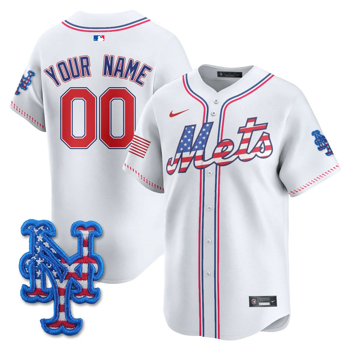 NYM 2025 Fourth of July Custom Jersey - All Stitched